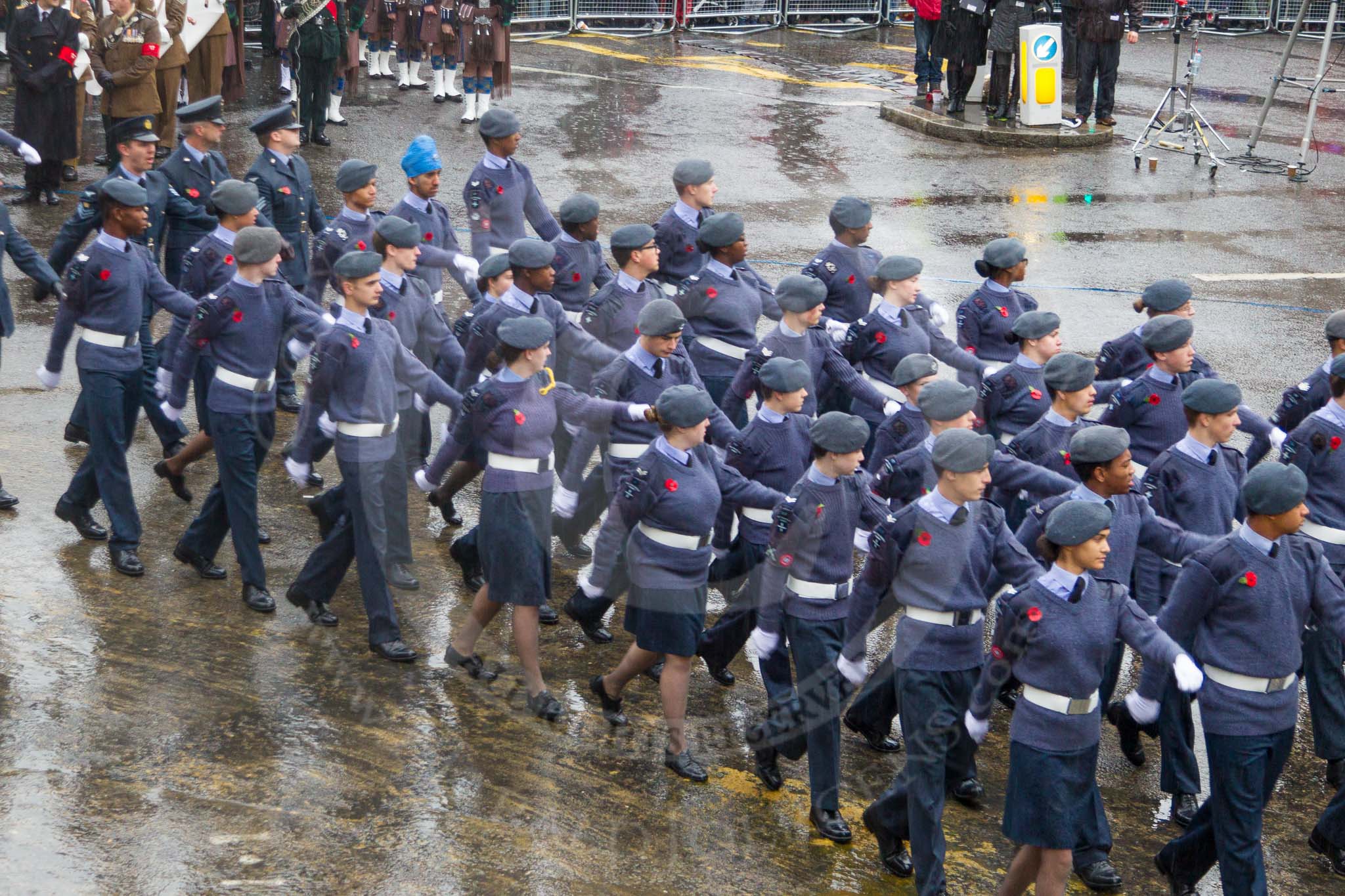 Lord Mayor's Show 2013: 23-Air Training Corps-national youth organisation with more than 40,000 members age between 13 and 20..
Press stand opposite Mansion House, City of London,
London,
Greater London,
United Kingdom,
on 09 November 2013 at 11:11, image #342