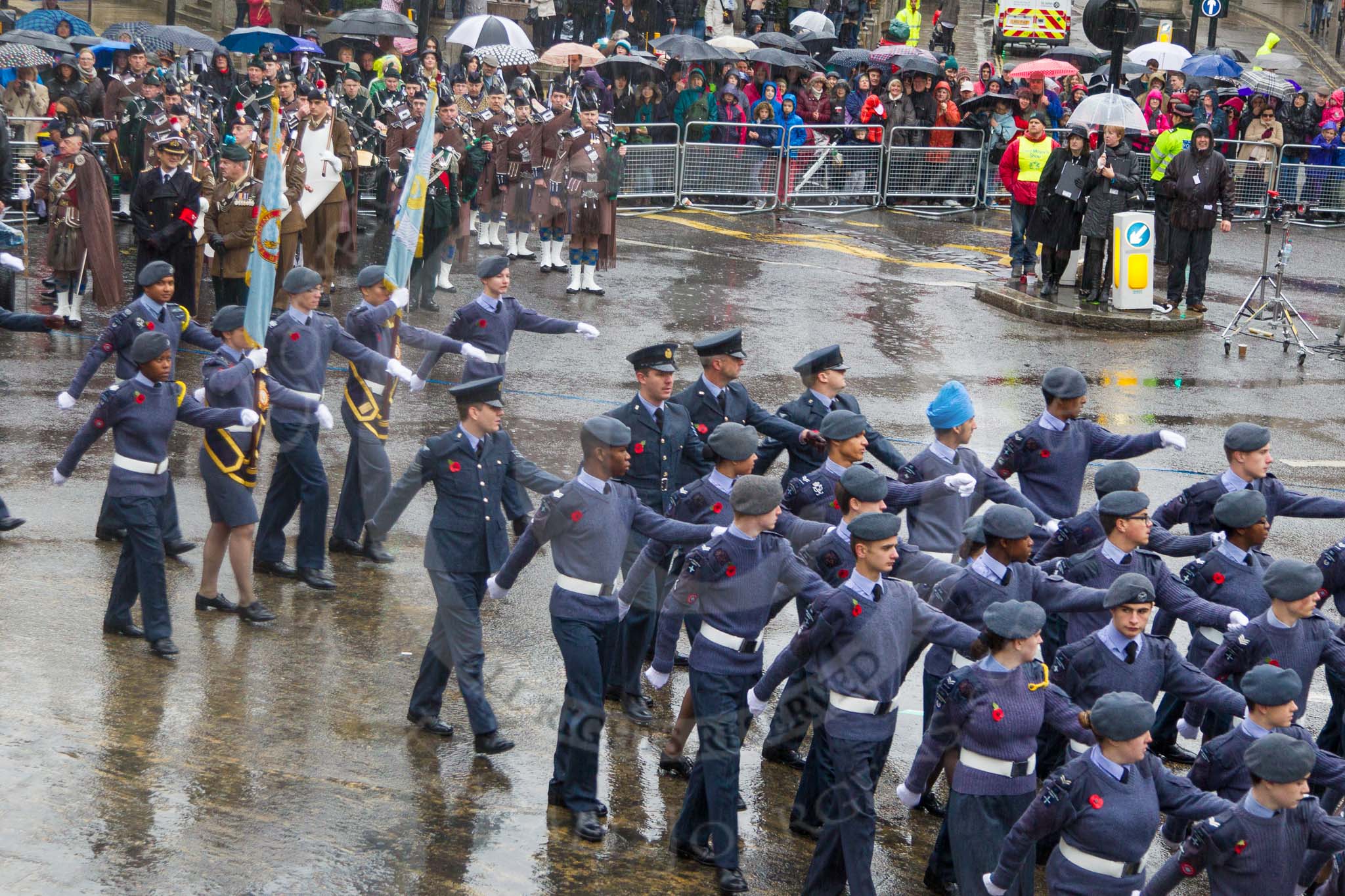 Lord Mayor's Show 2013: 23-Air Training Corps-national youth organisation with more than 40,000 members age between 13 and 20..
Press stand opposite Mansion House, City of London,
London,
Greater London,
United Kingdom,
on 09 November 2013 at 11:11, image #343