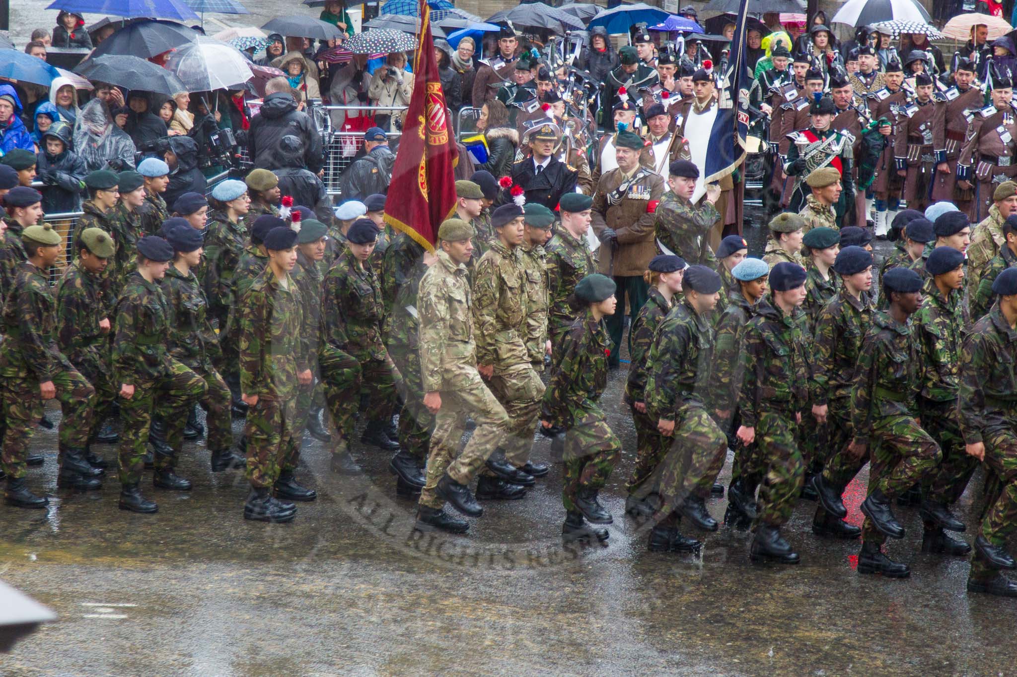 Lord Mayor's Show 2013: 24-Army Cadet Force-one of the UK's oldest, largest and most successful youth organisations..
Press stand opposite Mansion House, City of London,
London,
Greater London,
United Kingdom,
on 09 November 2013 at 11:12, image #356