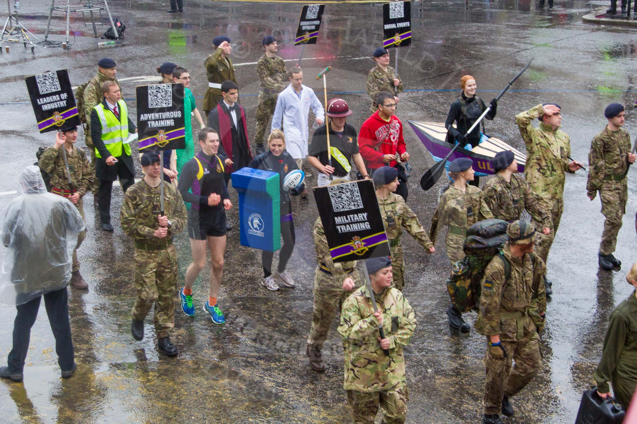 Lord Mayor's Show 2013: 25-Univeristy of London Officer Training Corps- offers excellent opportunities for leadership developmnent through military training, adventurous training and social activities..
Press stand opposite Mansion House, City of London,
London,
Greater London,
United Kingdom,
on 09 November 2013 at 11:13, image #366