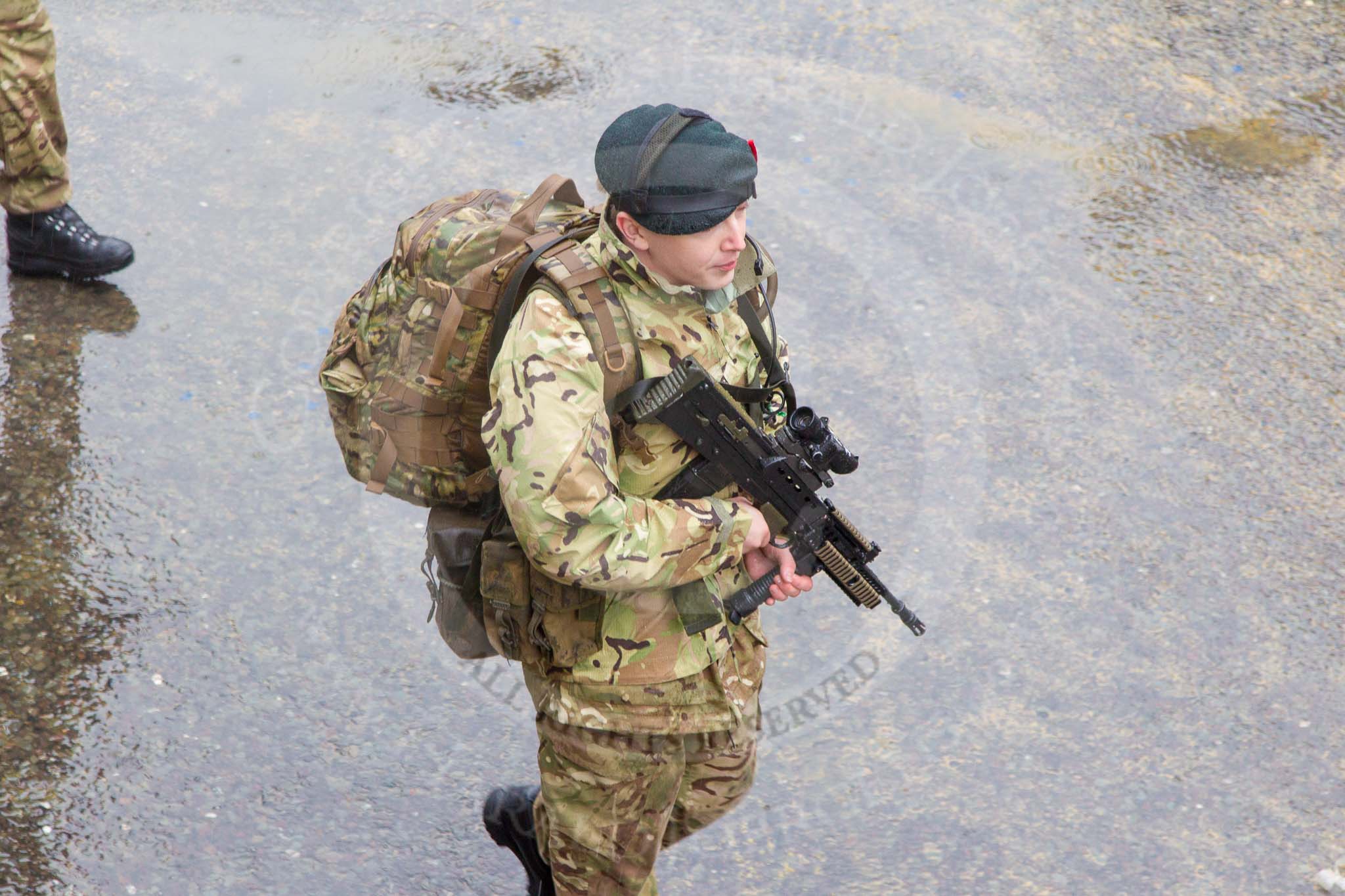 Lord Mayor's Show 2013: 31-F & G Companies, 7th Battalion The Rifles- reserve infantry battalion with Companies in London and the Home Counties..
Press stand opposite Mansion House, City of London,
London,
Greater London,
United Kingdom,
on 09 November 2013 at 11:15, image #409