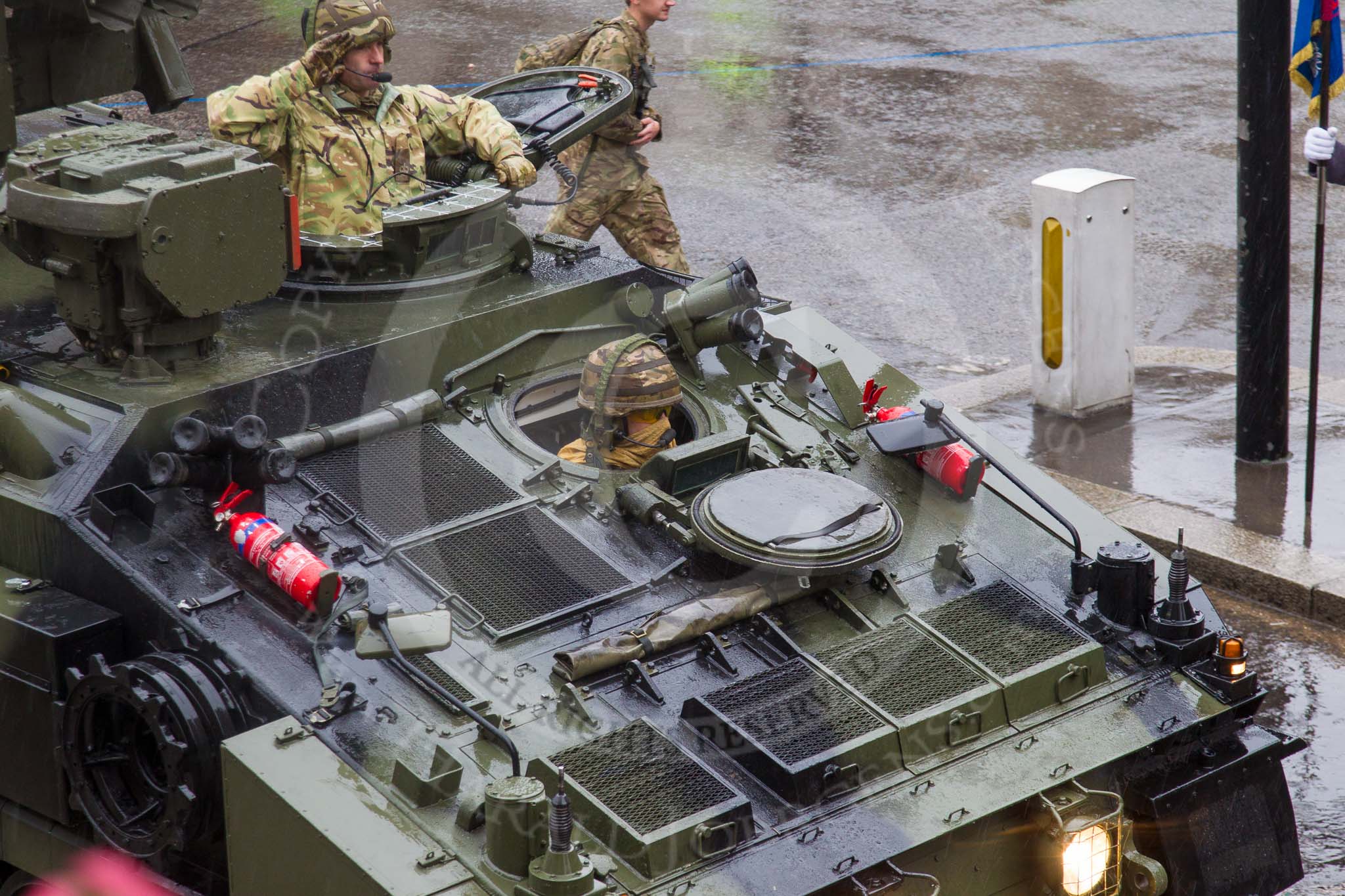 Lord Mayor's Show 2013: 32-265 Battery, 106 Regiment Royal Artillery- provides highly trained reserves , it is only army reserve unit operating missile lunchers..
Press stand opposite Mansion House, City of London,
London,
Greater London,
United Kingdom,
on 09 November 2013 at 11:17, image #428