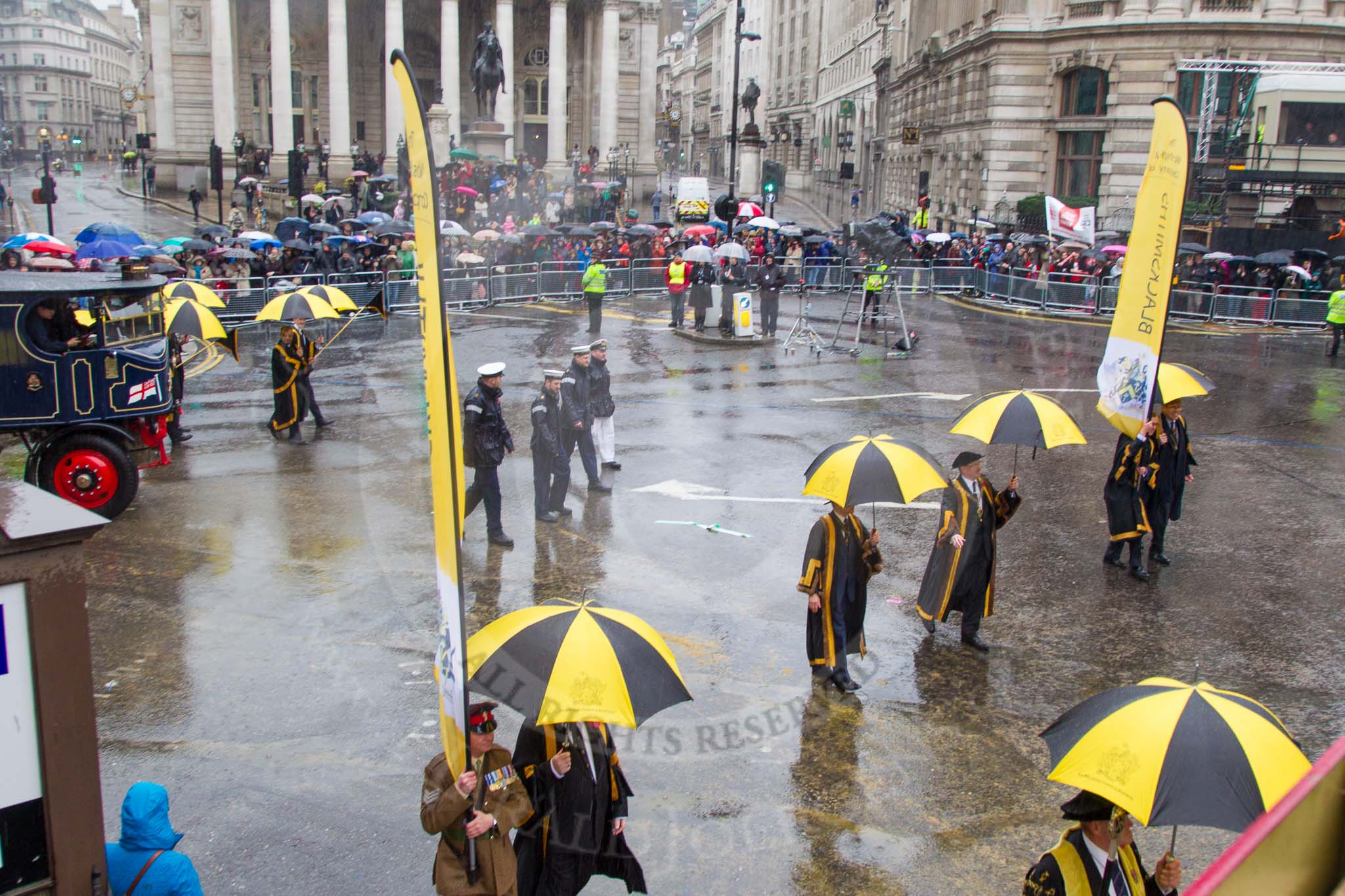 Lord Mayor's Show 2013: 33-Worshipful Company of Blacksmiths-since 1299 Company has supported and promoted the craft of blacksmithings..
Press stand opposite Mansion House, City of London,
London,
Greater London,
United Kingdom,
on 09 November 2013 at 11:17, image #431