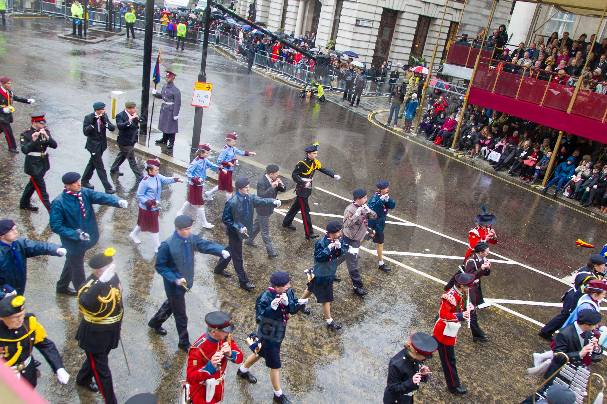 Lord Mayor's Show 2013: 35- Corps of Drums Society- was formed in 1977 for the preservation of drum, fife and bugle music of the British Army..
Press stand opposite Mansion House, City of London,
London,
Greater London,
United Kingdom,
on 09 November 2013 at 11:18, image #461