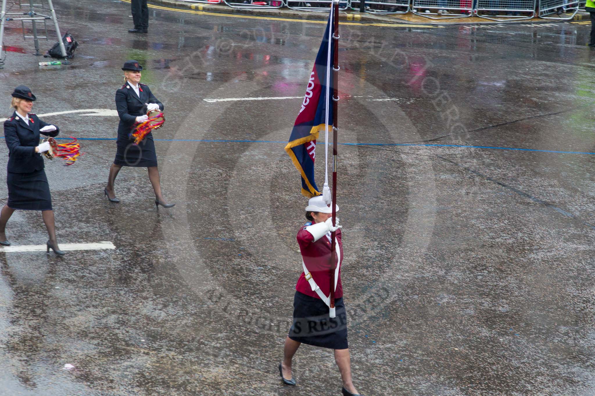 Lord Mayor's Show 2013: 61-Household Tropps  Band of theSalvation Army-this is the band represents some 500 Salvation Army bands from all over of UK..
Press stand opposite Mansion House, City of London,
London,
Greater London,
United Kingdom,
on 09 November 2013 at 11:33, image #776
