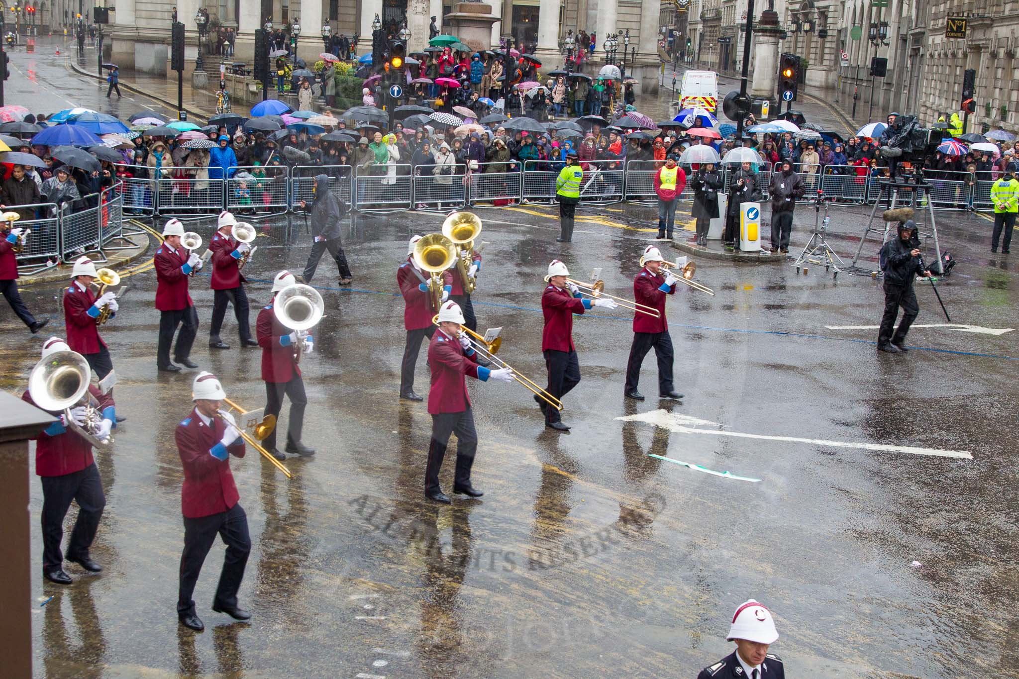 Photo 1311091134061D42865HaraldJoergens Lord Mayor's Show 2013: 61-Household Tropps Band of theSalvation Army-this is the band represents some 500 Salvation Army bands from all over of UK..
Press stand opposite Mansion House, City of London,
London,
Greater London,
United Kingdom,
on 09 November 2013 at 11:34, image #778