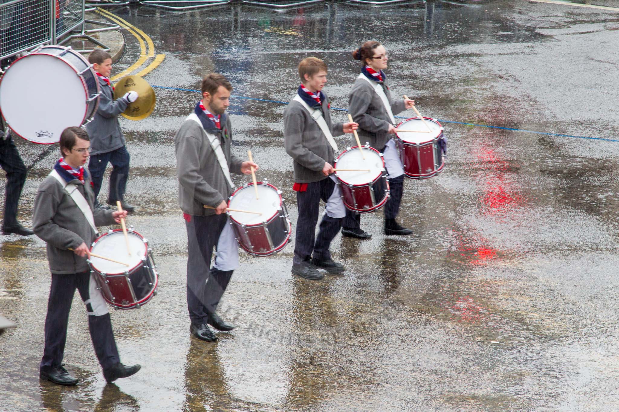 Photo 1311091137061D43023HaraldJoergens Lord Mayor's Show 2013: 68-Kingston & Malden Scout & Guide Band- is an anthusiastic marching and concert band made up of young people between the ages of 8 to 25..
Press stand opposite Mansion House, City of London,
London,
Greater London,
United Kingdom,
on 09 November 2013 at 11:37, image #822