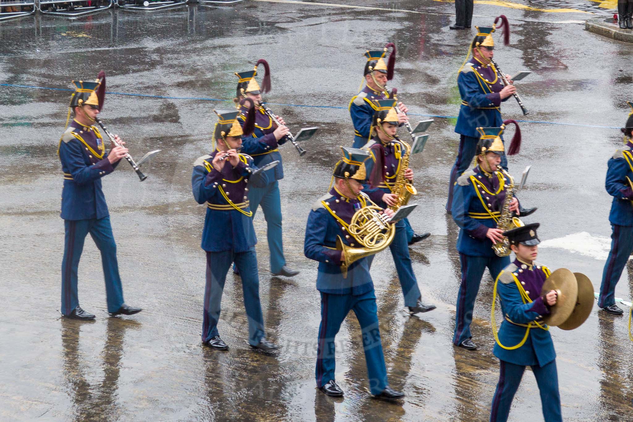 Lord Mayor's Show 2013: 74- The Band of the Royal Yeomanry..
Press stand opposite Mansion House, City of London,
London,
Greater London,
United Kingdom,
on 09 November 2013 at 11:41, image #893