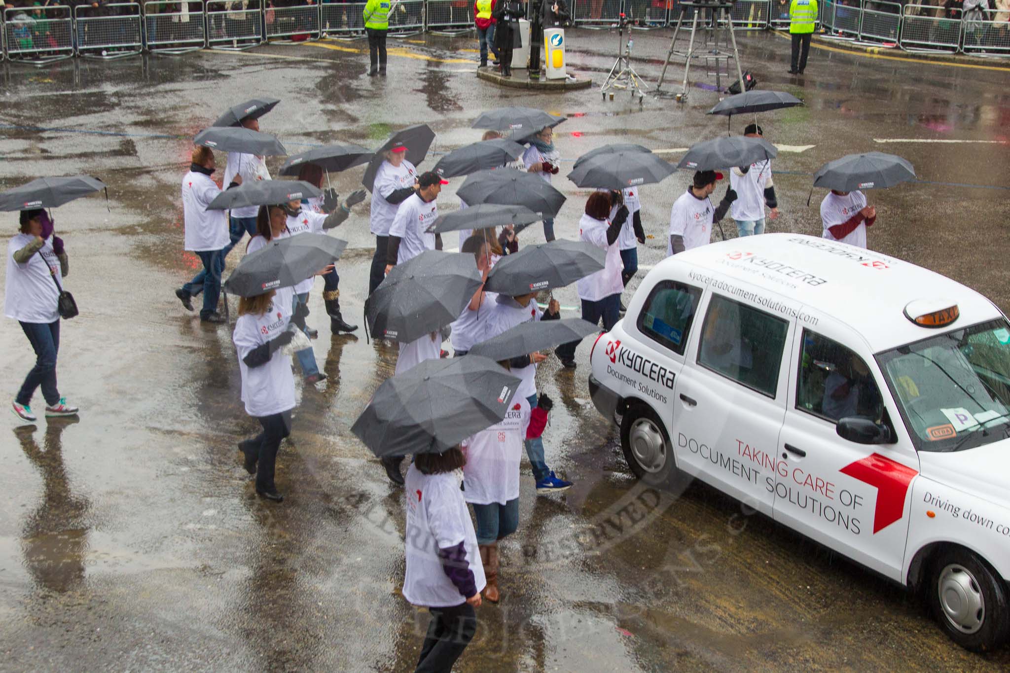 Lord Mayor's Show 2013: 80-Kyocera Document Solutions-celebrating 25 years of success in UK. Proud pioneers of sustainable, low-cost office printing, helps organisations across the public, private to save money , cut cost and reduce their footprint..
Press stand opposite Mansion House, City of London,
London,
Greater London,
United Kingdom,
on 09 November 2013 at 11:43, image #934