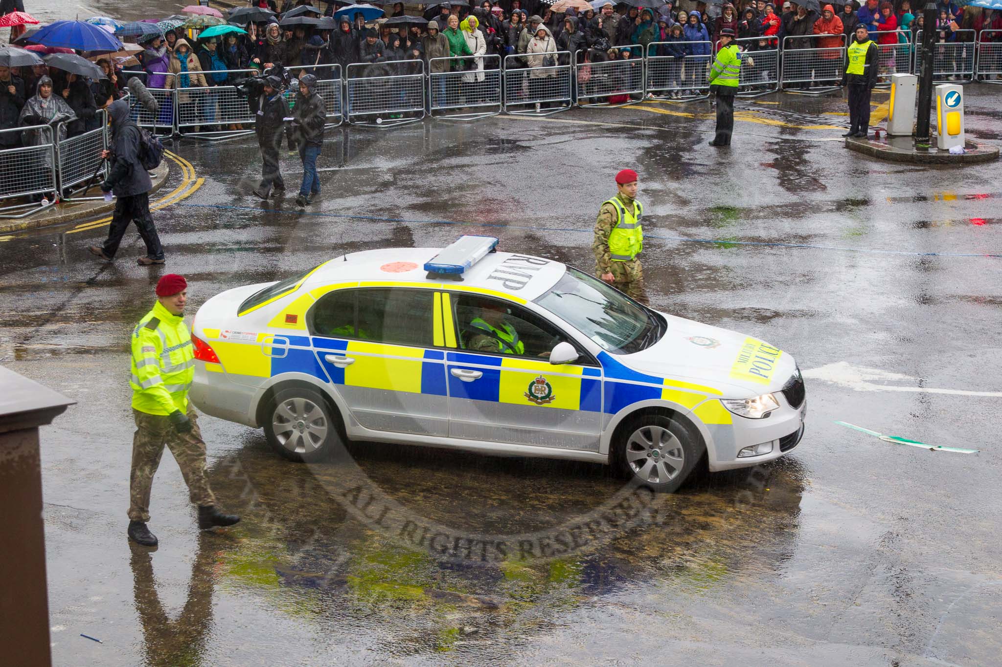 Lord Mayor's Show 2013: 89-253 Provost Company, 4th Battalion Royal Military Police- is fully integrated Army Reserve and provides support to 101 Logistic Brigade..
Press stand opposite Mansion House, City of London,
London,
Greater London,
United Kingdom,
on 09 November 2013 at 11:49, image #1088