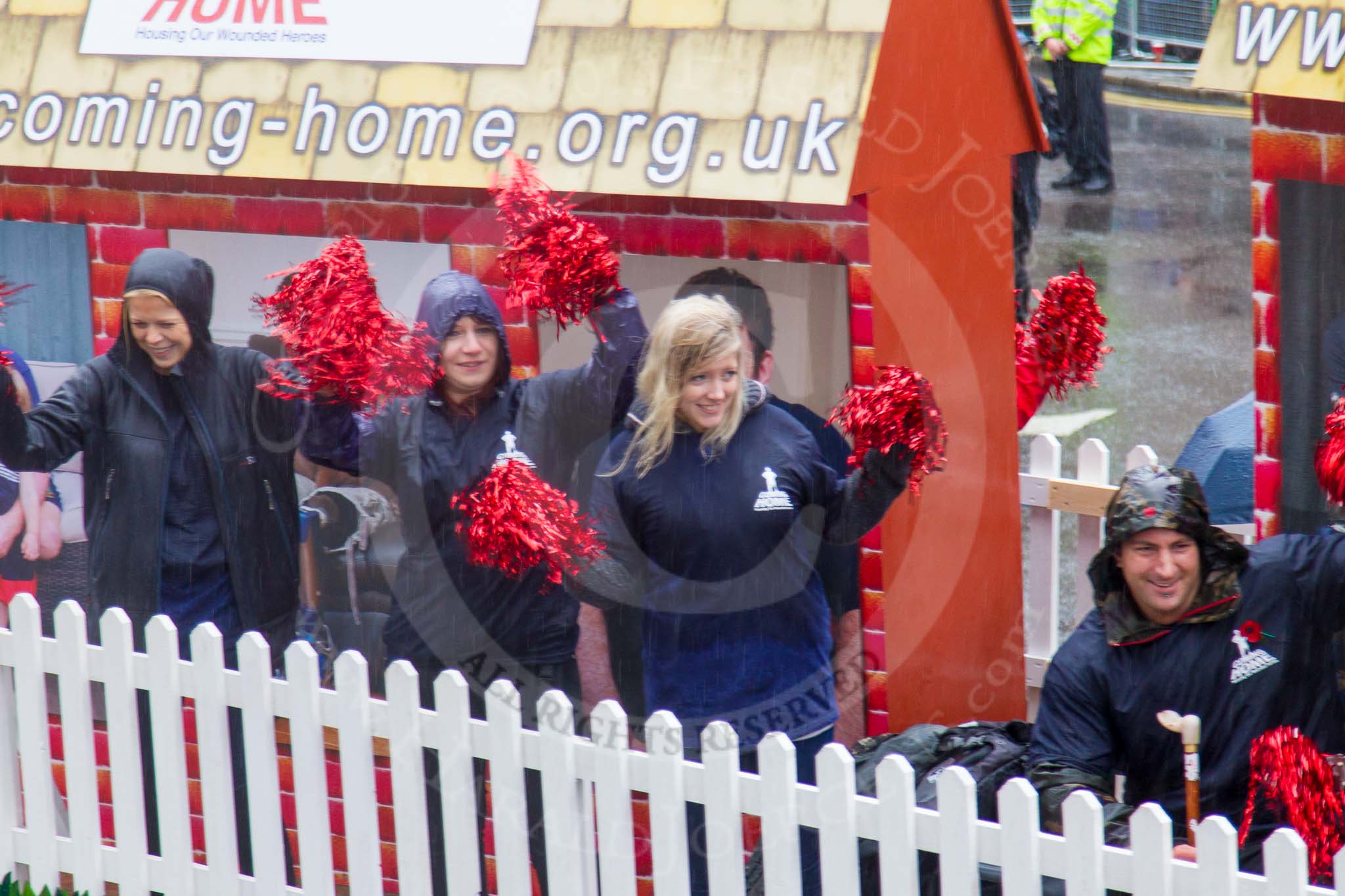 Lord Mayor's Show 2013: 92- Coming Home- is the fundraising campaign for the Haig Housing Trust, which provides housing help for severely wounded heroes.Kindly sponsored by Knight Frank..
Press stand opposite Mansion House, City of London,
London,
Greater London,
United Kingdom,
on 09 November 2013 at 11:50, image #1122