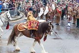 Lord Mayor's Show 2013: The kettle drummer of the Mounted Band of the Household Cavalry..
Press stand opposite Mansion House, City of London,
London,
Greater London,
United Kingdom,
on 09 November 2013 at 10:48, image #85