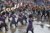 Lord Mayor's Show 2013: 1-The Band of Scots Guards reinforced by some of Coldstream Guards lead the procession..
Press stand opposite Mansion House, City of London,
London,
Greater London,
United Kingdom,
on 09 November 2013 at 11:00, image #133