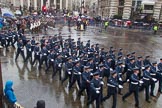 Lord Mayor's Show 2013: 16-Royal Air Force- marching contingent includes Regular and Reserve personnel..
Press stand opposite Mansion House, City of London,
London,
Greater London,
United Kingdom,
on 09 November 2013 at 11:08, image #294
