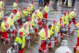 Lord Mayor's Show 2013: 59-Recycling in the City- The Binbot is joined again by his drumming street sweepers to celebrate 20th anniversary of the City's unique Clean City Awards scheme..
Press stand opposite Mansion House, City of London,
London,
Greater London,
United Kingdom,
on 09 November 2013 at 11:31, image #736