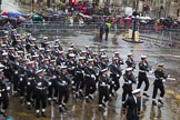 Lord Mayor's Show 2013: 95-Royal Navy (HMS Collingwood)-is home to the Maritime Warfare Scool, which contributes to the operational capability of the Fleet by providing first-class training to all officers and ratings of the Royal Navy..
Press stand opposite Mansion House, City of London,
London,
Greater London,
United Kingdom,
on 09 November 2013 at 11:52, image #1157