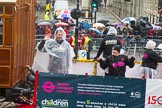 Lord Mayor's Show 2013: 109-Railway Children with London Transport Museum-fights for vulnerable children living alone, at risk on the streets, where they suffer abuse and exploitation..
Press stand opposite Mansion House, City of London,
London,
Greater London,
United Kingdom,
on 09 November 2013 at 11:58, image #1267