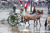 Lord Mayor's Show 2013: 122-The King's Troop Rpyal Horse Artillery- is a ceremonial mounteed unit. It has 109 horses and on parade they pull six antique First World War guns dating back to 1904..
Press stand opposite Mansion House, City of London,
London,
Greater London,
United Kingdom,
on 09 November 2013 at 12:06, image #1378