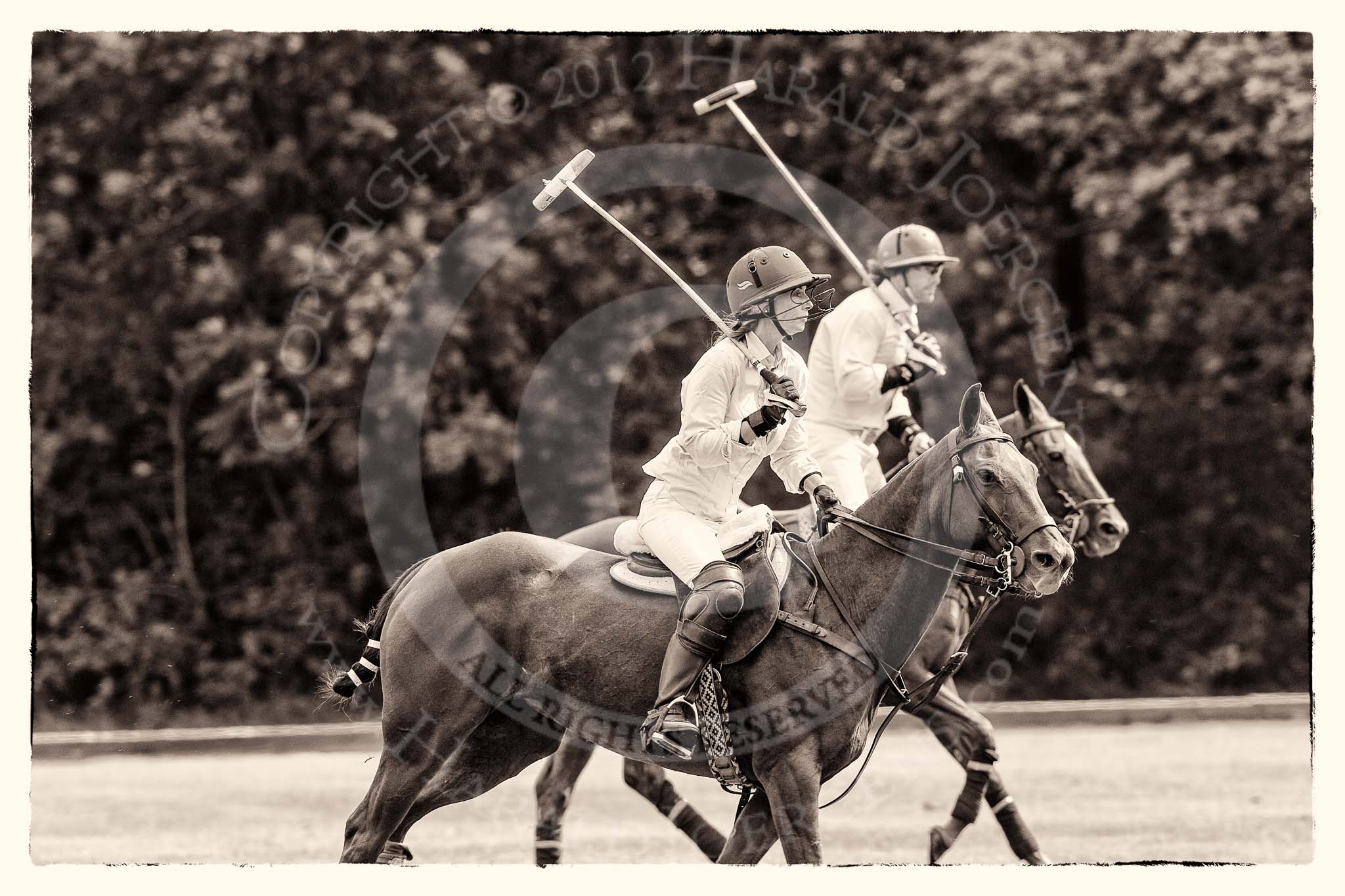 7th Heritage Polo Cup semi-finals: Clare Payne, Team Emerging Switzerlaand, riding back to the Throw In..
Hurtwood Park Polo Club,
Ewhurst Green,
Surrey,
United Kingdom,
on 04 August 2012 at 11:06, image #10