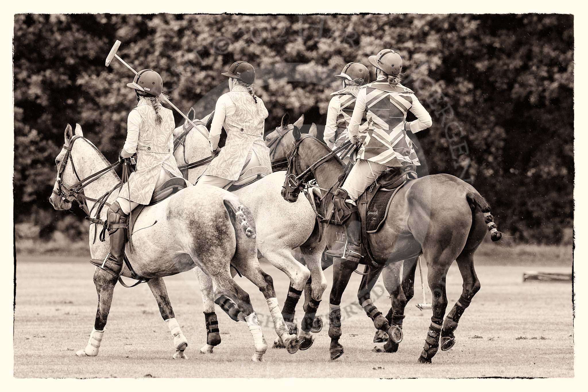 7th Heritage Polo Cup semi-finals: The Amazons of Polo Team followed by Sarah Wisman with her Casablanca red helmet..
Hurtwood Park Polo Club,
Ewhurst Green,
Surrey,
United Kingdom,
on 04 August 2012 at 13:18, image #124