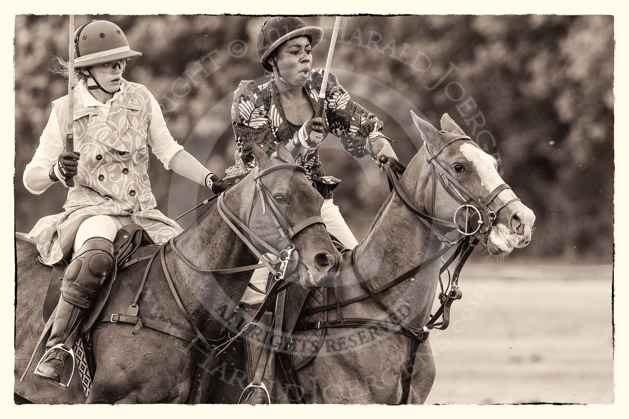 7th Heritage Polo Cup semi-finals: Ride Off between Emma Boers & Uneku Atawodi from Nigeria..
Hurtwood Park Polo Club,
Ewhurst Green,
Surrey,
United Kingdom,
on 04 August 2012 at 14:10, image #206