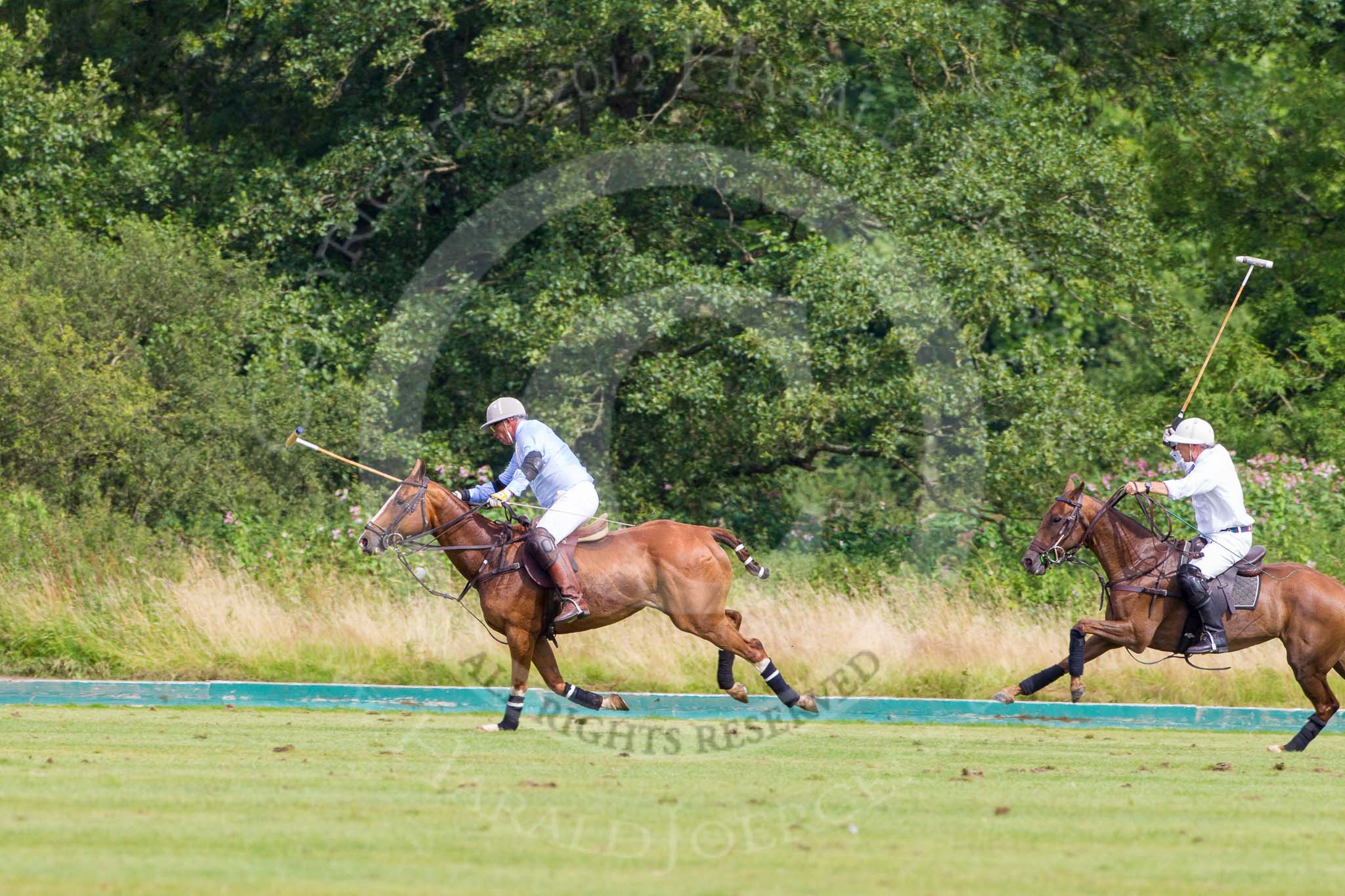 7th Heritage Polo Cup semi-finals: Mariano Darritchon braking away followed by Paul Oberschneider..
Hurtwood Park Polo Club,
Ewhurst Green,
Surrey,
United Kingdom,
on 04 August 2012 at 16:17, image #324