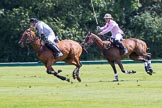 7th Heritage Polo Cup semi-finals: John Martin, Team Silver Fox USA, playing to goal, followed by Nico Talamoni, Team Emerging Switzerland..
Hurtwood Park Polo Club,
Ewhurst Green,
Surrey,
United Kingdom,
on 04 August 2012 at 11:37, image #67