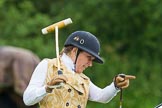 7th Heritage Polo Cup semi-finals: The Amzons of Polo sponsored by Polistas 
Barbara P Zingg pointing at her Pony for the next chukker..
Hurtwood Park Polo Club,
Ewhurst Green,
Surrey,
United Kingdom,
on 04 August 2012 at 13:21, image #131