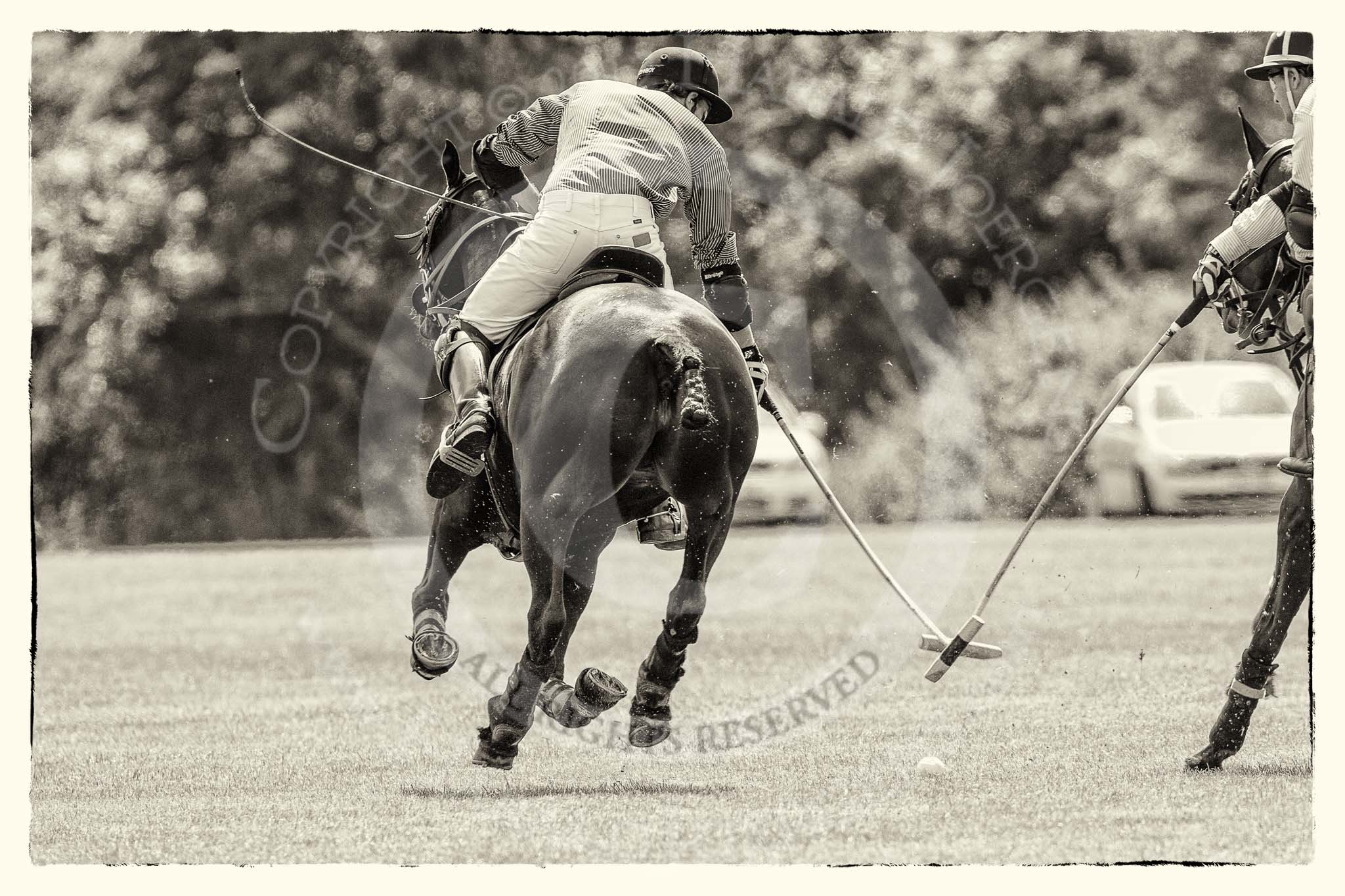 7th Heritage Polo Cup finals: John Martin, left, and Sebastian Funes..
Hurtwood Park Polo Club,
Ewhurst Green,
Surrey,
United Kingdom,
on 05 August 2012 at 13:18, image #13