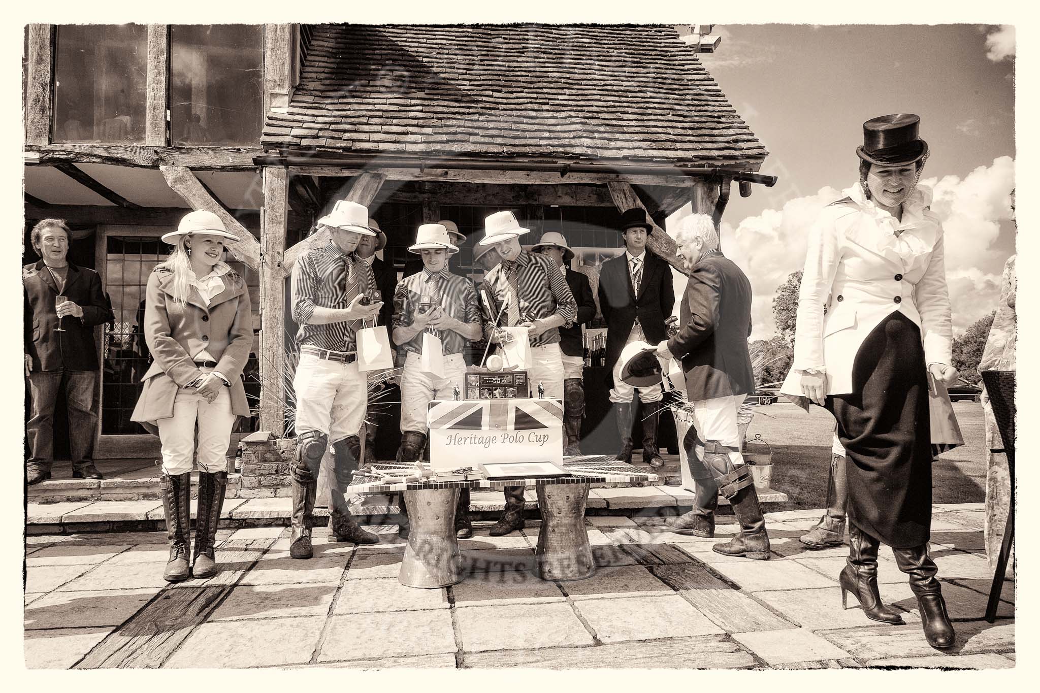 7th Heritage Polo Cup finals: Silver Fox USA Polo Team enjoying their bottle of 'Amaretto di Saronno'..
Hurtwood Park Polo Club,
Ewhurst Green,
Surrey,
United Kingdom,
on 05 August 2012 at 14:44, image #101