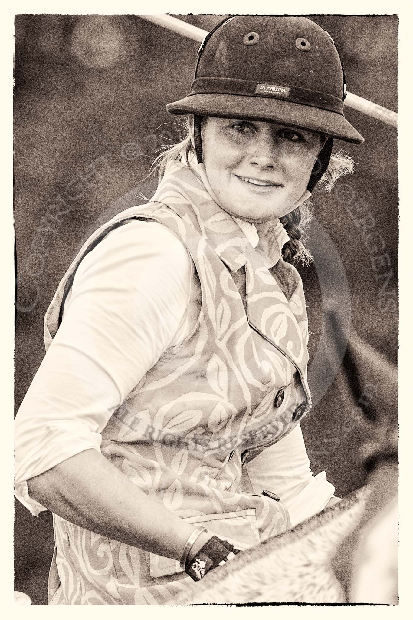 7th Heritage Polo Cup finals: The Amazons of Polo, sponsored by Polistas: Sheena Robertson..
Hurtwood Park Polo Club,
Ewhurst Green,
Surrey,
United Kingdom,
on 05 August 2012 at 15:10, image #126