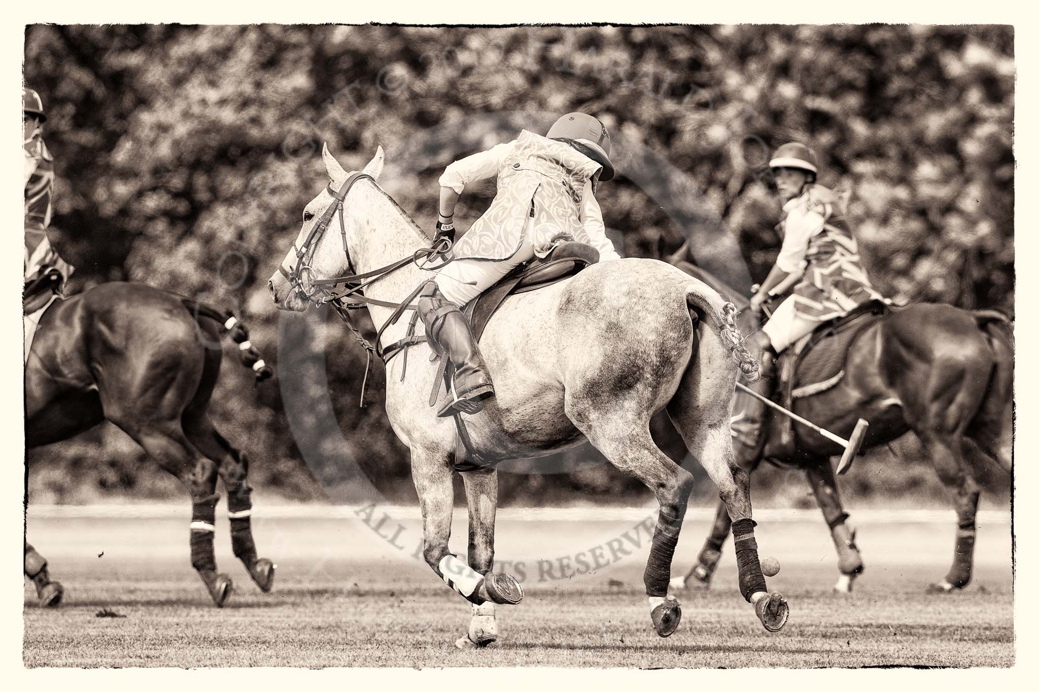 7th Heritage Polo Cup finals: The Amazons of Polo, sponsored by Polistas: 
Emma Boers..
Hurtwood Park Polo Club,
Ewhurst Green,
Surrey,
United Kingdom,
on 05 August 2012 at 15:13, image #130