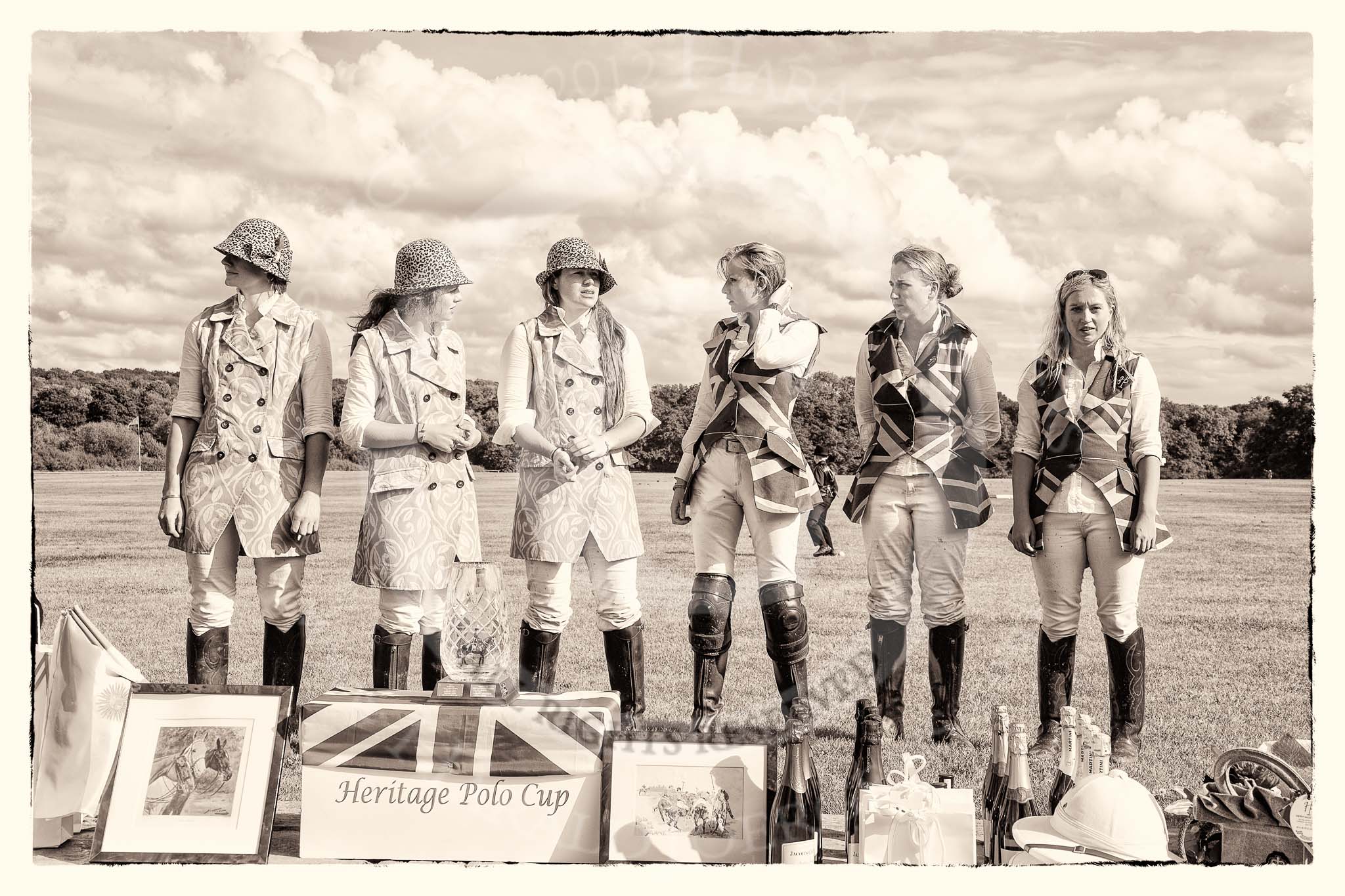 7th Heritage Polo Cup finals: RUNNERS UP - The AMAZONS of POLO sponsored by Polistas, Sheena Robertson, Emma Boers, Heloise Lorentzen, v WINNERS, 
Ladies of the British Empire Liberty Freedom, 
Leigh Fisher, Sarah Wisman, Charlie Howel..
Hurtwood Park Polo Club,
Ewhurst Green,
Surrey,
United Kingdom,
on 05 August 2012 at 16:55, image #237