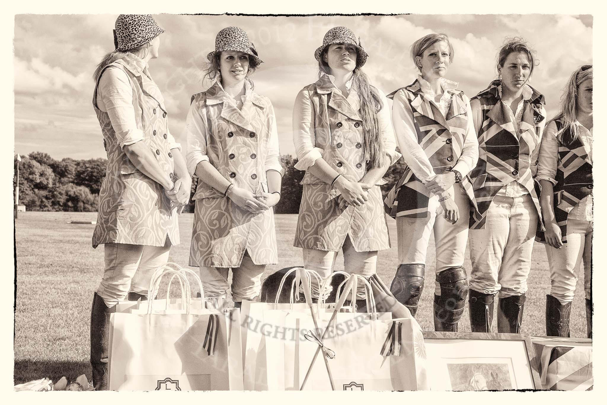 7th Heritage Polo Cup finals: The AMAZONS of POLO sponsored by Polistas 
ltr Sheena Robertson, Emma Boers, Heloise Lorentzen..
Hurtwood Park Polo Club,
Ewhurst Green,
Surrey,
United Kingdom,
on 05 August 2012 at 16:56, image #239