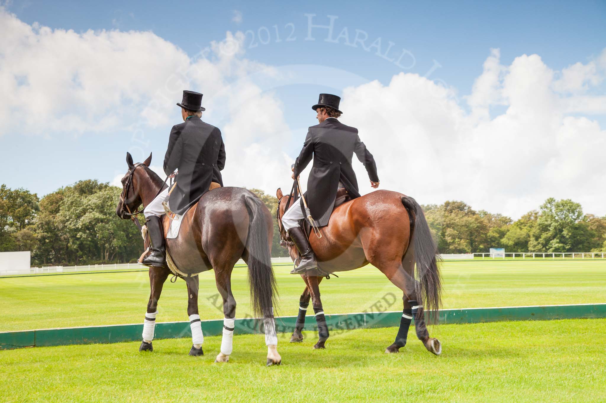 7th Heritage Polo Cup finals: Umpires Oli Hipwood & Guy Higginson in Tails, Top Hat and T.M. Lewin Luxury Shirt..
Hurtwood Park Polo Club,
Ewhurst Green,
Surrey,
United Kingdom,
on 05 August 2012 at 13:13, image #9