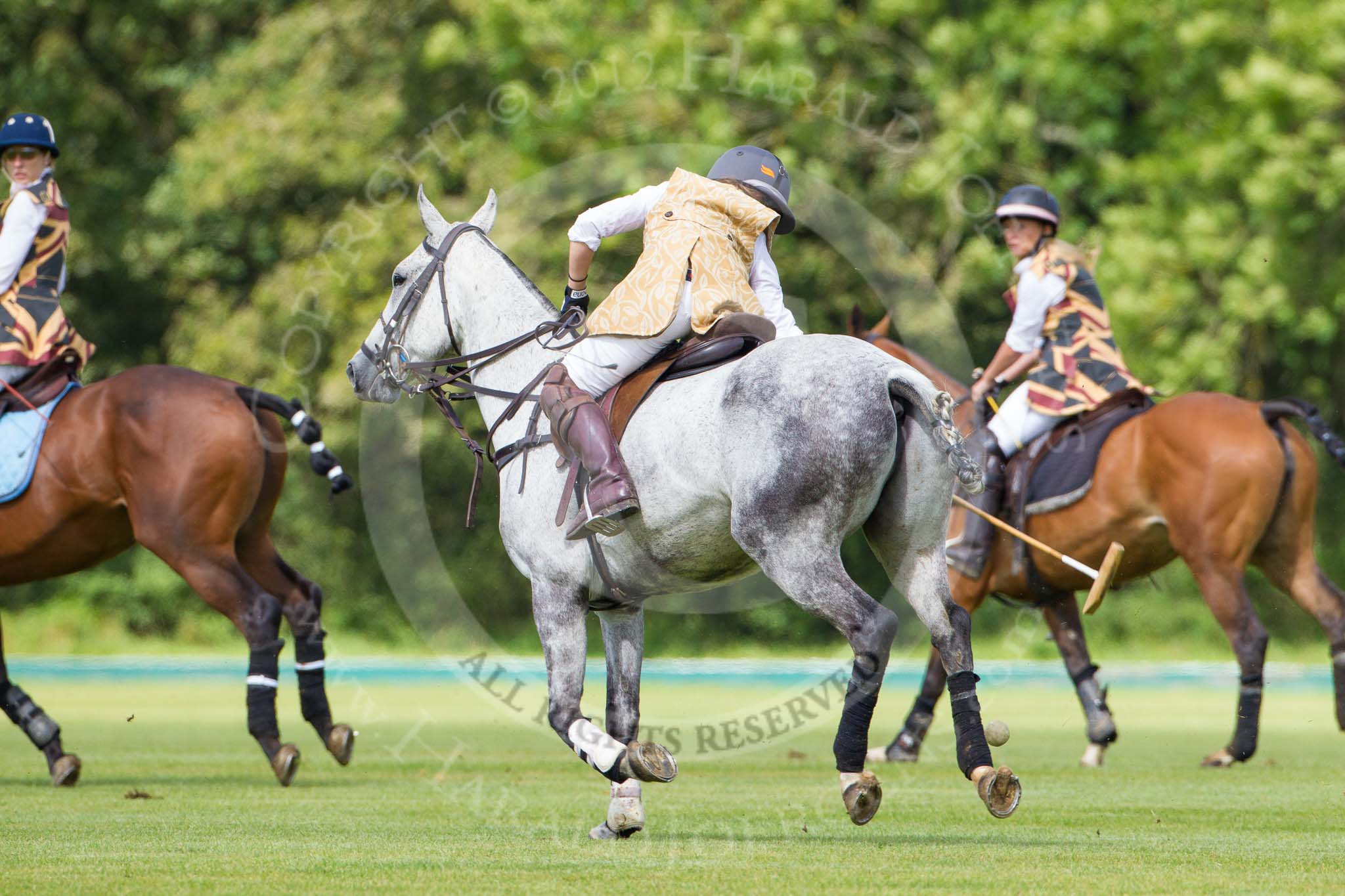 7th Heritage Polo Cup finals: The Amazons of Polo, sponsored by Polistas: 
Emma Boers..
Hurtwood Park Polo Club,
Ewhurst Green,
Surrey,
United Kingdom,
on 05 August 2012 at 15:13, image #130
