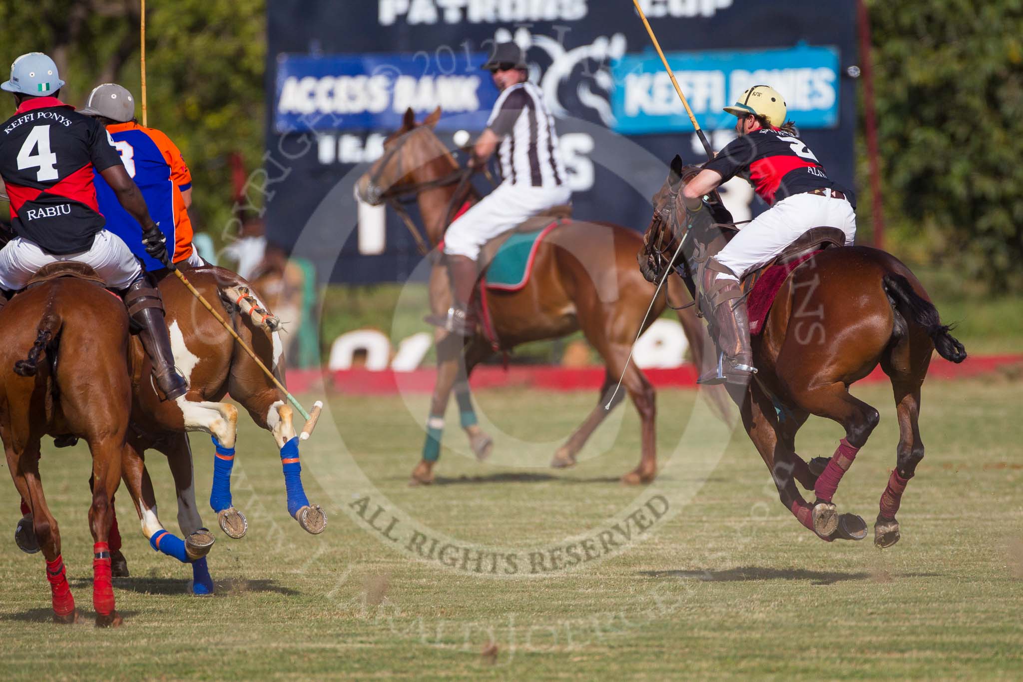African Patrons Cup 2012 (Friday): Match Access Bank Fifth Chukker v Keffi Ponies: Ibrahim 'Rambo' Mohammed, Ezequiel Martinez Ferrario, and Selby Williamson..
Fifth Chukker Polo & Country Club,
Kaduna,
Kaduna State,
Nigeria,
on 02 November 2012 at 15:37, image #13