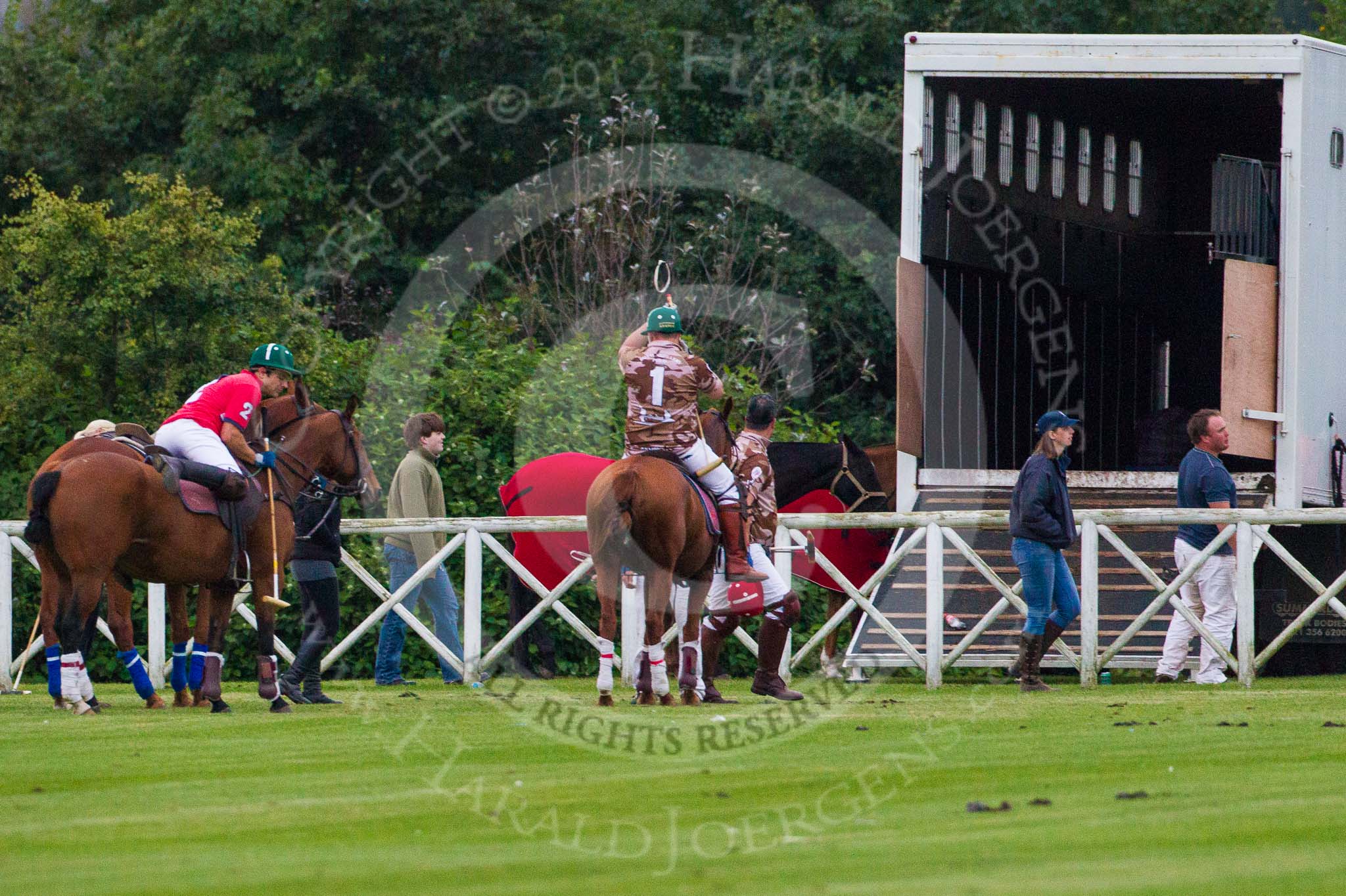 DBPC Polo in the Park 2012: A day of Polo comes to an end after the match between Royal Artillery and the DBPC home team..
Dallas Burston Polo Club,
Stoneythorpe Estate,
Southam,
Warwickshire,
United Kingdom,
on 16 September 2012 at 19:03, image #348