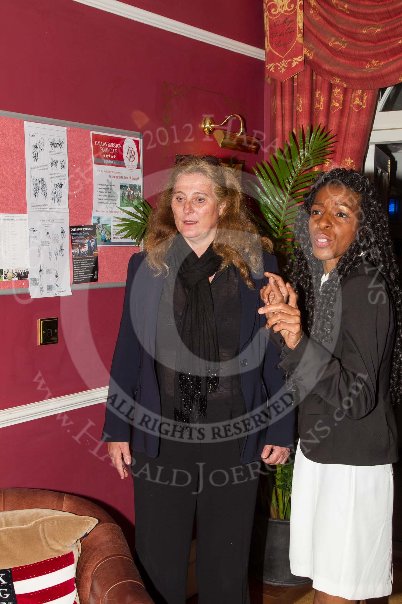 DBPC Polo in the Park 2012: HRH Princess Katarina of Yogoslavia with singer Norma Jean Angel..
Dallas Burston Polo Club,
Stoneythorpe Estate,
Southam,
Warwickshire,
United Kingdom,
on 16 September 2012 at 20:11, image #374