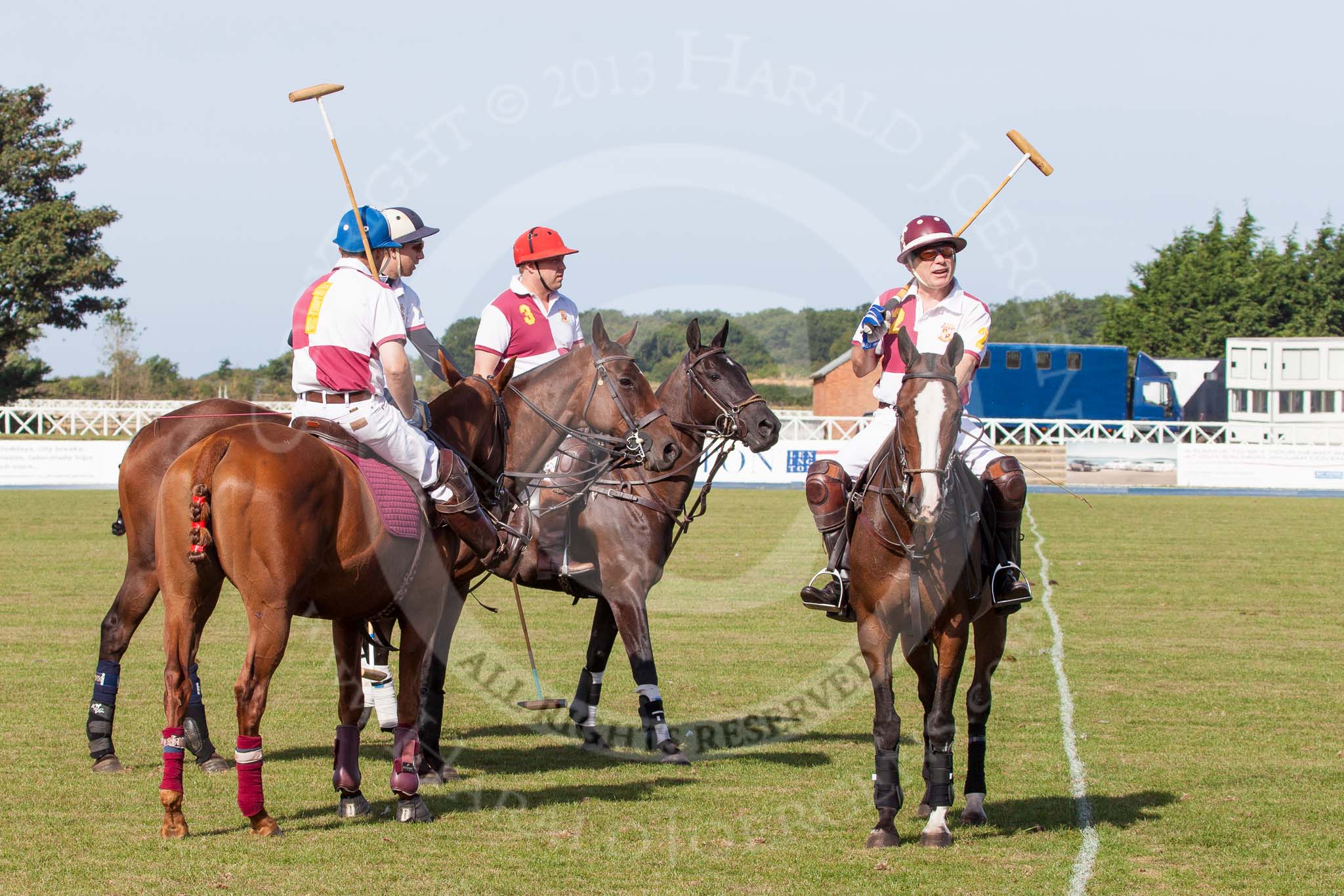 DBPC Polo in the Park 2013, Subsidiary Final Amaranther Trophy (0 Goal), Leadenham vs Kingsbridge: The Knightsbridge team: Paul Clay, Edward Batchelor, Jon Hickman, and Stewert Hickman..
Dallas Burston Polo Club, ,
Southam,
Warwickshire,
United Kingdom,
on 01 September 2013 at 10:21, image #26