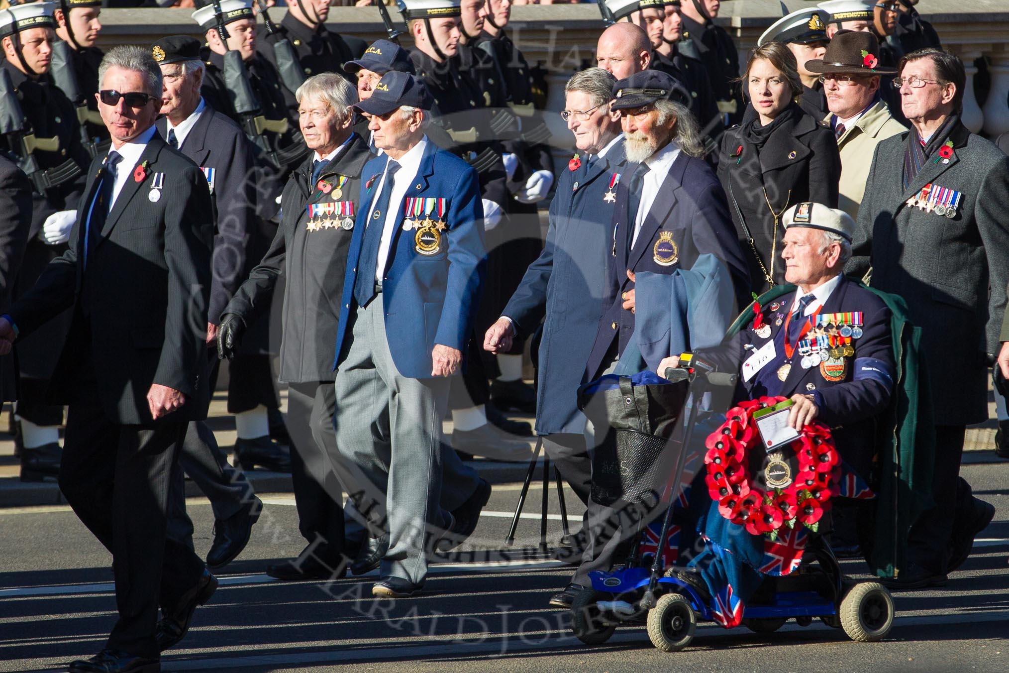Remembrance Sunday 2012 Cenotaph March Past: Group E16 - Flower Class Corvette Association..
Whitehall, Cenotaph,
London SW1,

United Kingdom,
on 11 November 2012 at 11:40, image #121