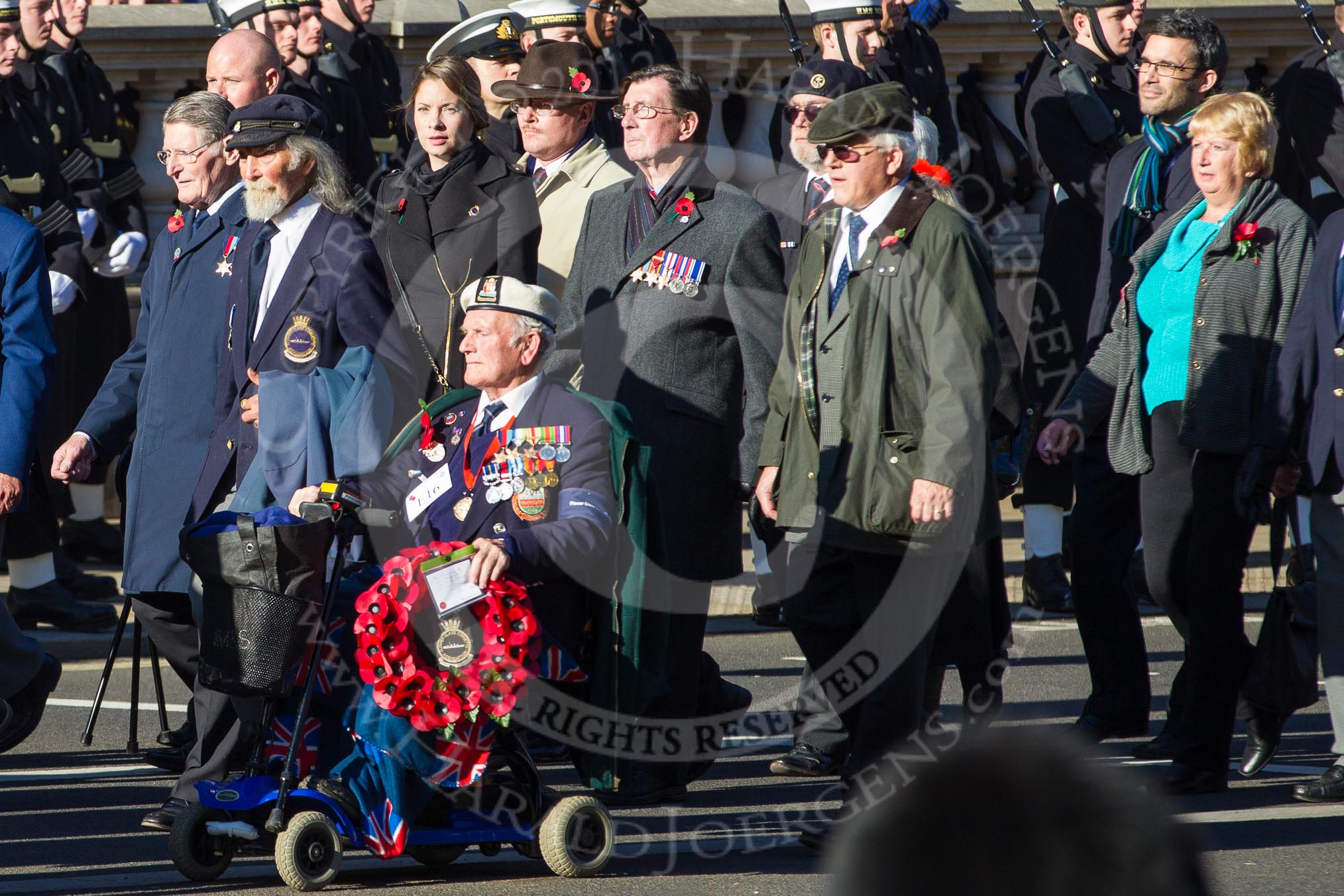 Remembrance Sunday 2012 Cenotaph March Past: Group E16 - Flower Class Corvette Association..
Whitehall, Cenotaph,
London SW1,

United Kingdom,
on 11 November 2012 at 11:40, image #122