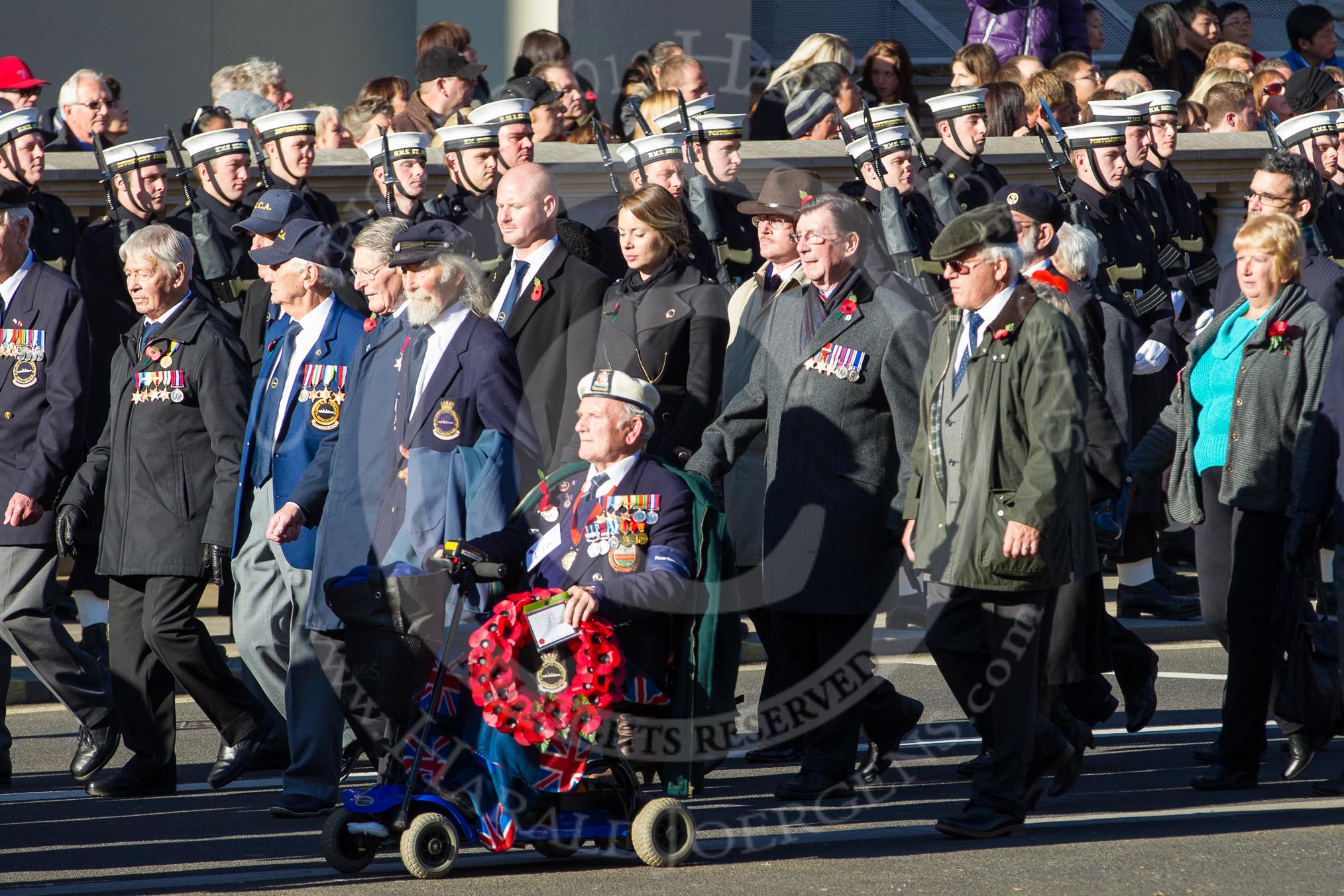 Remembrance Sunday 2012 Cenotaph March Past: Group E16 - Flower Class Corvette Association..
Whitehall, Cenotaph,
London SW1,

United Kingdom,
on 11 November 2012 at 11:40, image #123