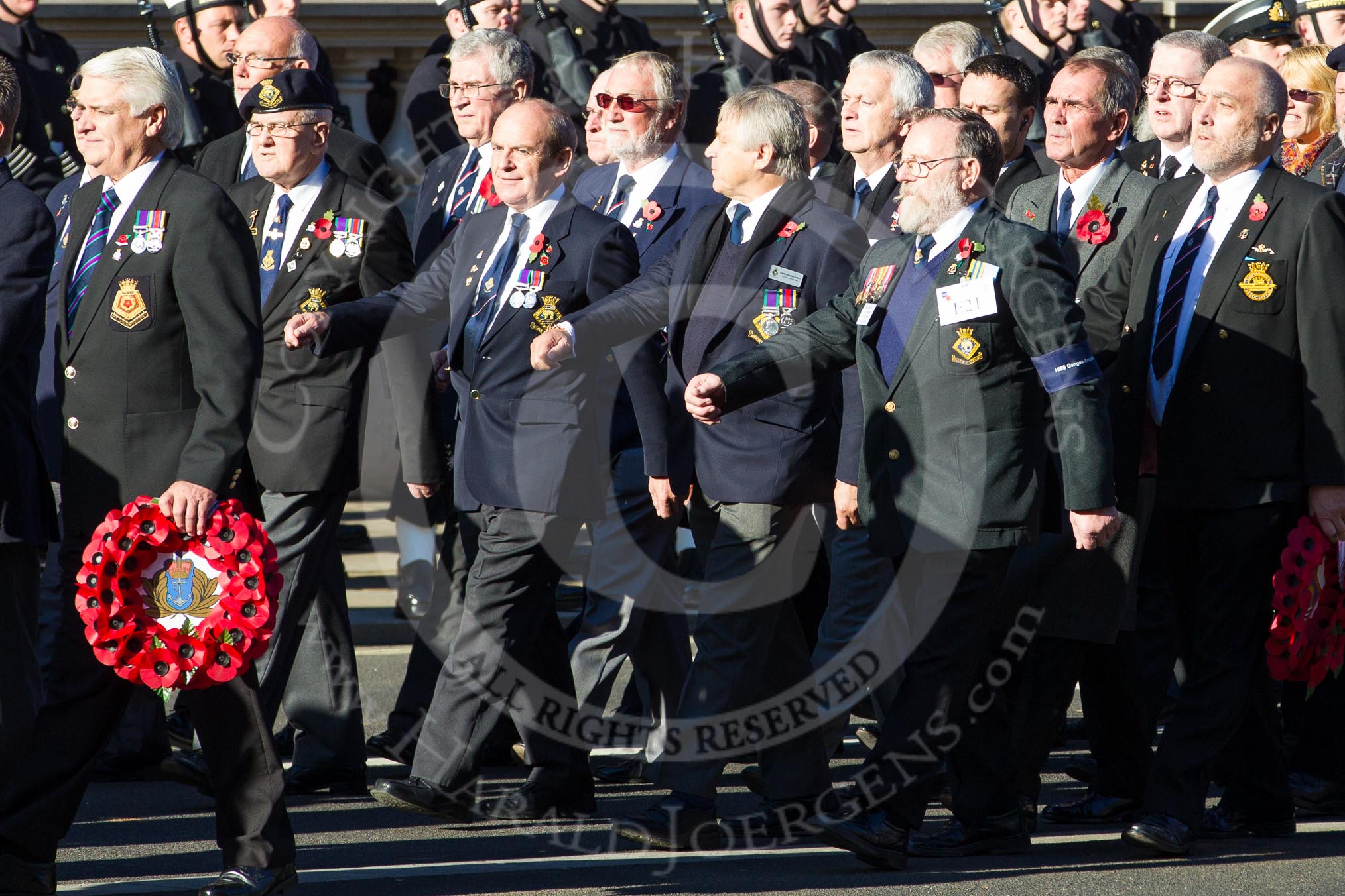 Remembrance Sunday 2012 Cenotaph March Past: Group E21 - HMS Ganges Association..
Whitehall, Cenotaph,
London SW1,

United Kingdom,
on 11 November 2012 at 11:40, image #142