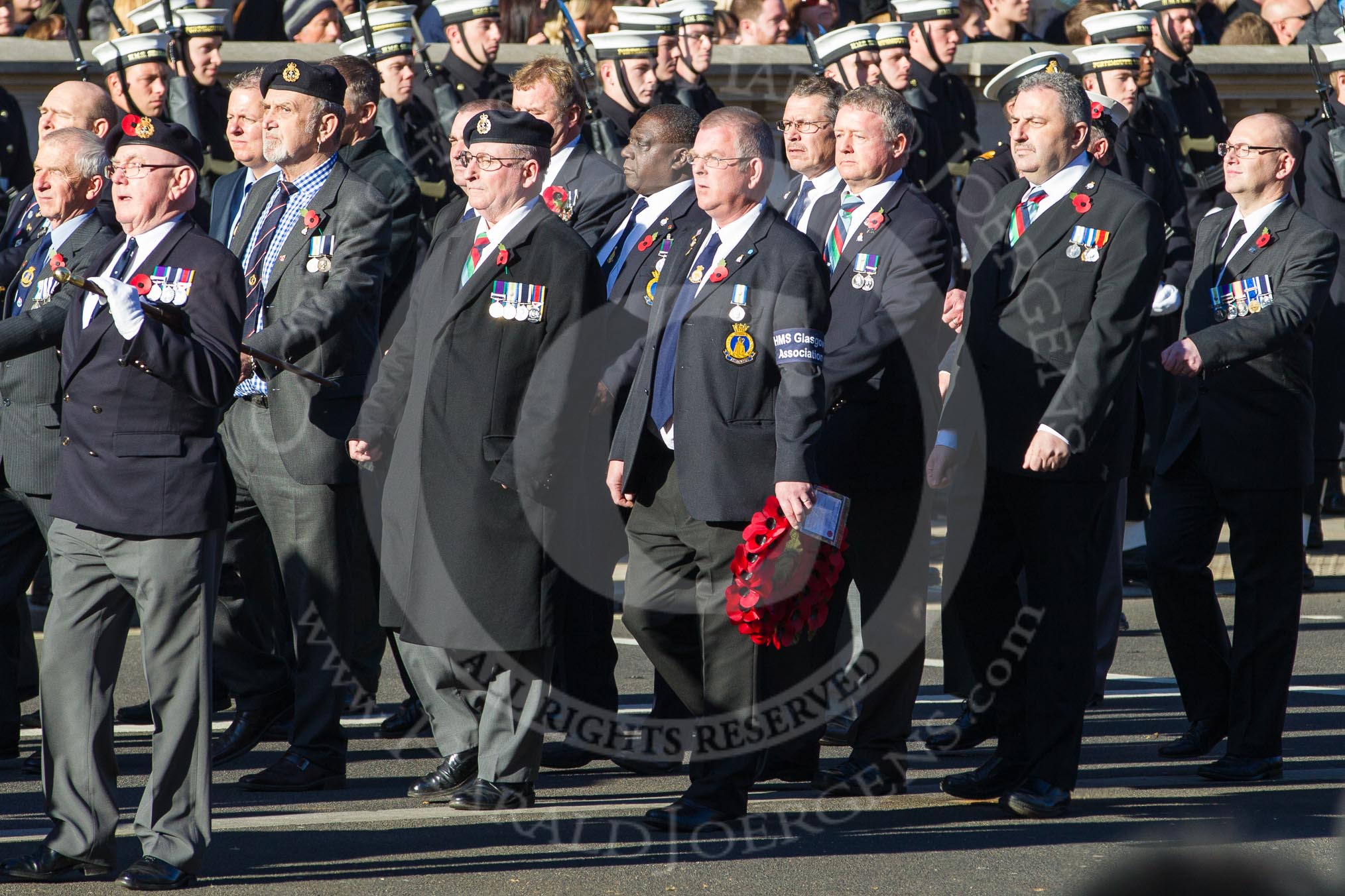 Remembrance Sunday 2012 Cenotaph March Past: Group E22 - HMS Glasgow Association..
Whitehall, Cenotaph,
London SW1,

United Kingdom,
on 11 November 2012 at 11:40, image #156