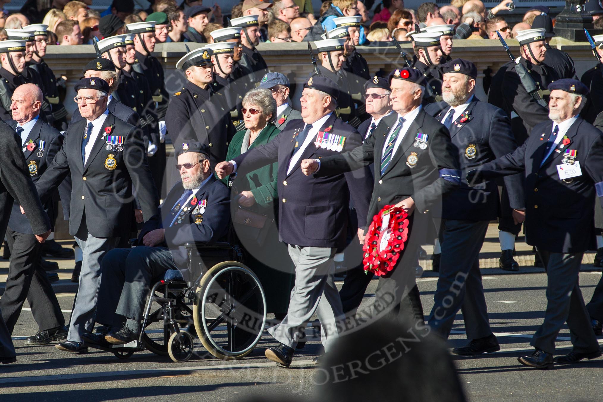 Remembrance Sunday 2012 Cenotaph March Past: Group E26 - Ton Class Association..
Whitehall, Cenotaph,
London SW1,

United Kingdom,
on 11 November 2012 at 11:41, image #183