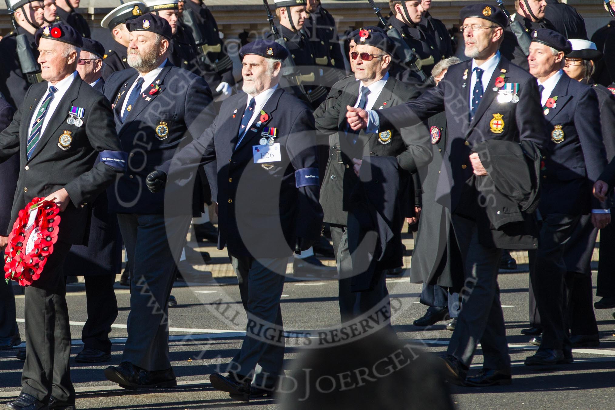 Remembrance Sunday 2012 Cenotaph March Past: Group E26 - Ton Class Association..
Whitehall, Cenotaph,
London SW1,

United Kingdom,
on 11 November 2012 at 11:41, image #185
