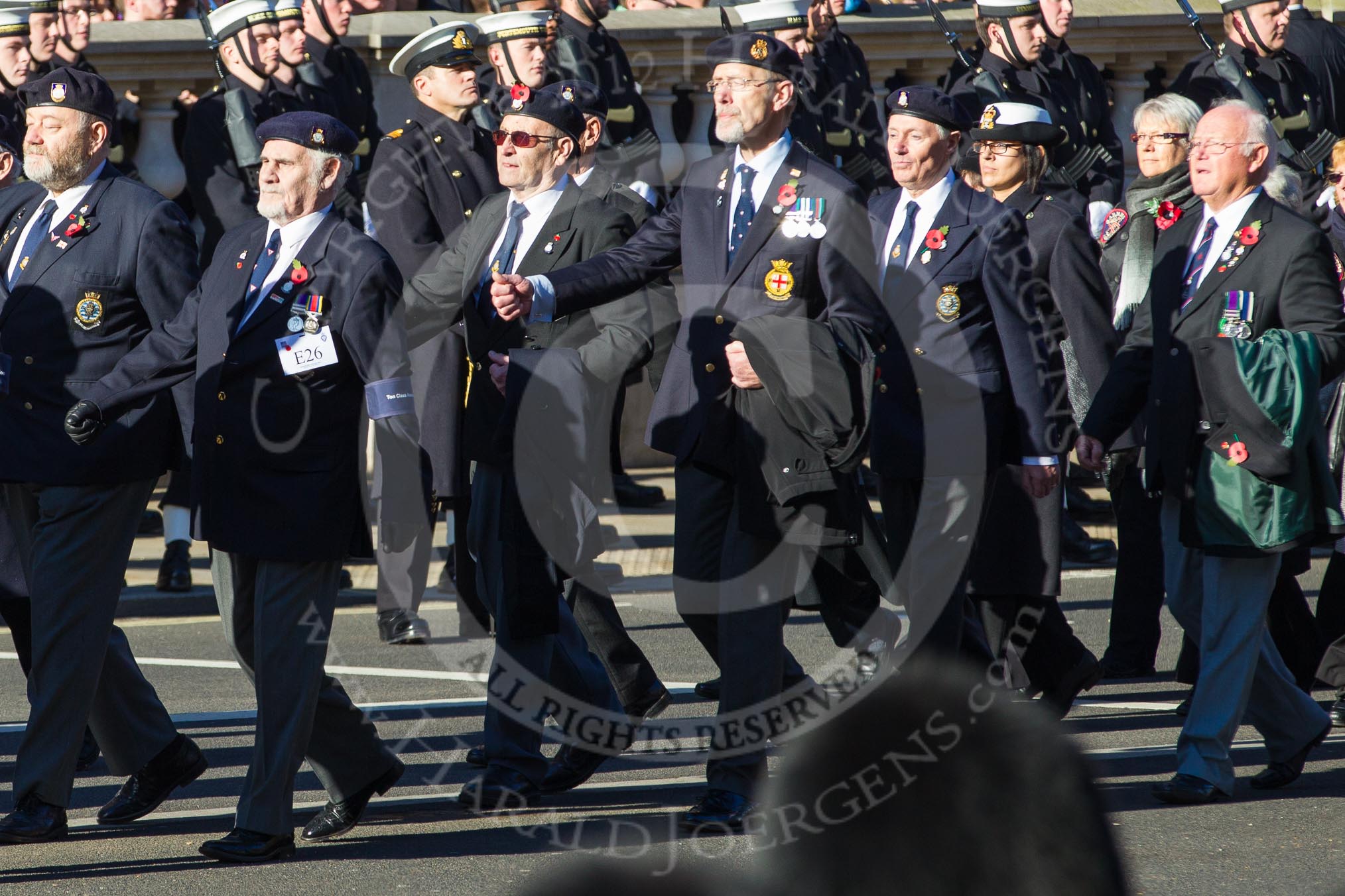 Remembrance Sunday 2012 Cenotaph March Past: Group E26 - Ton Class Association..
Whitehall, Cenotaph,
London SW1,

United Kingdom,
on 11 November 2012 at 11:41, image #187