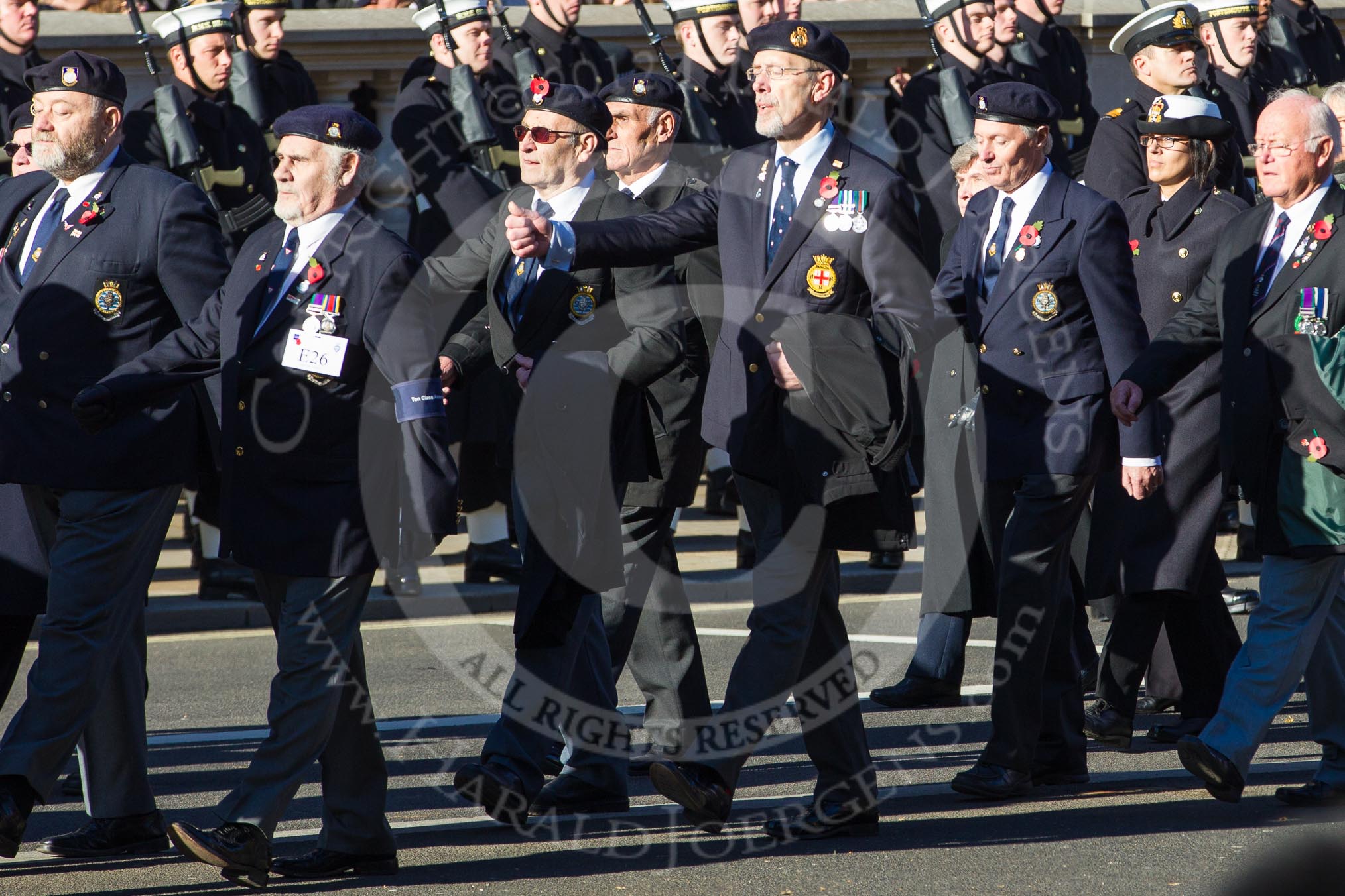 Remembrance Sunday 2012 Cenotaph March Past: Group E26 - Ton Class Association..
Whitehall, Cenotaph,
London SW1,

United Kingdom,
on 11 November 2012 at 11:41, image #188