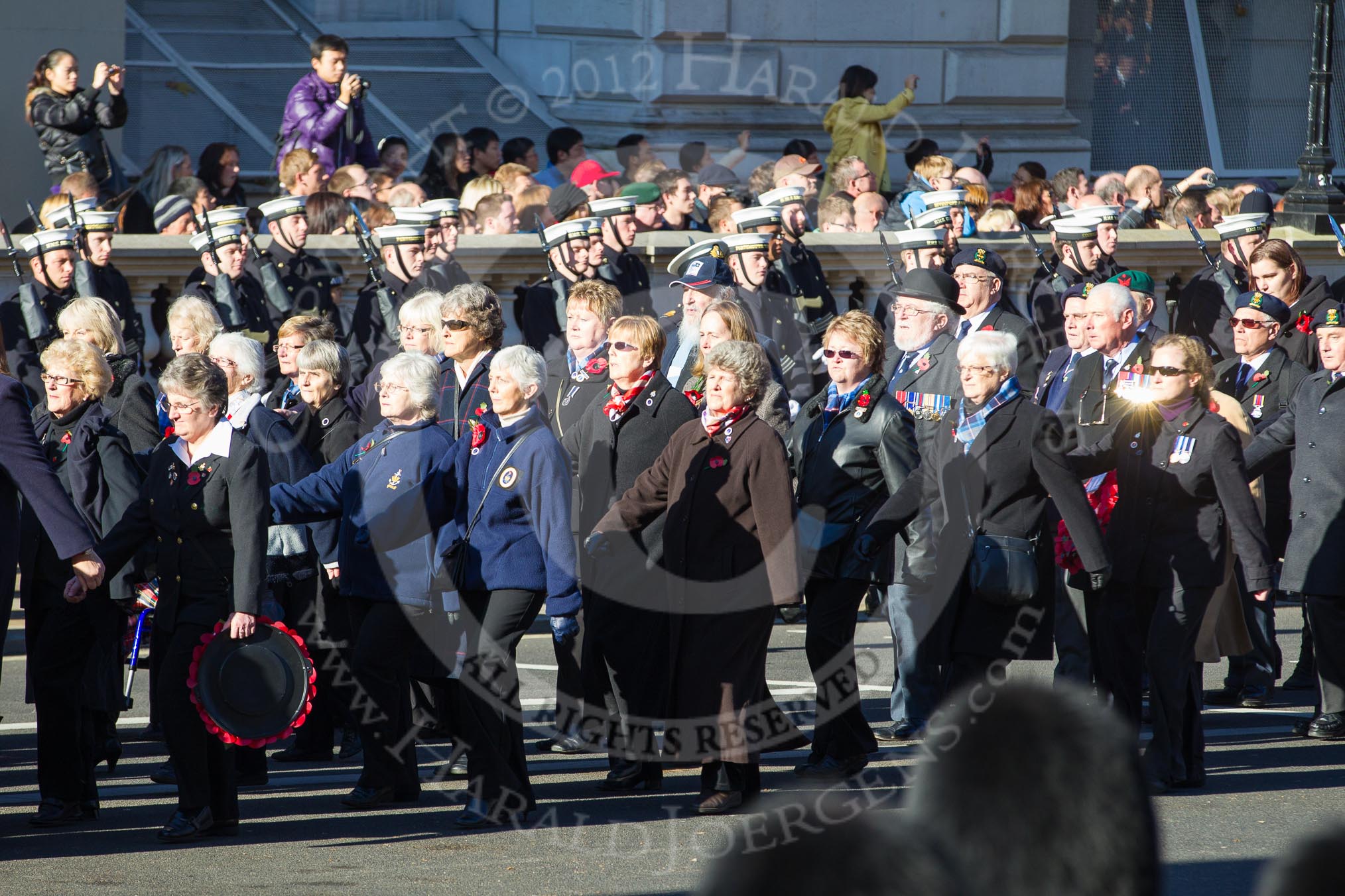 Remembrance Sunday 2012 Cenotaph March Past: Group E29 - Association of WRENS and E30 - Royal Fleet Auxiliary Association..
Whitehall, Cenotaph,
London SW1,

United Kingdom,
on 11 November 2012 at 11:41, image #216